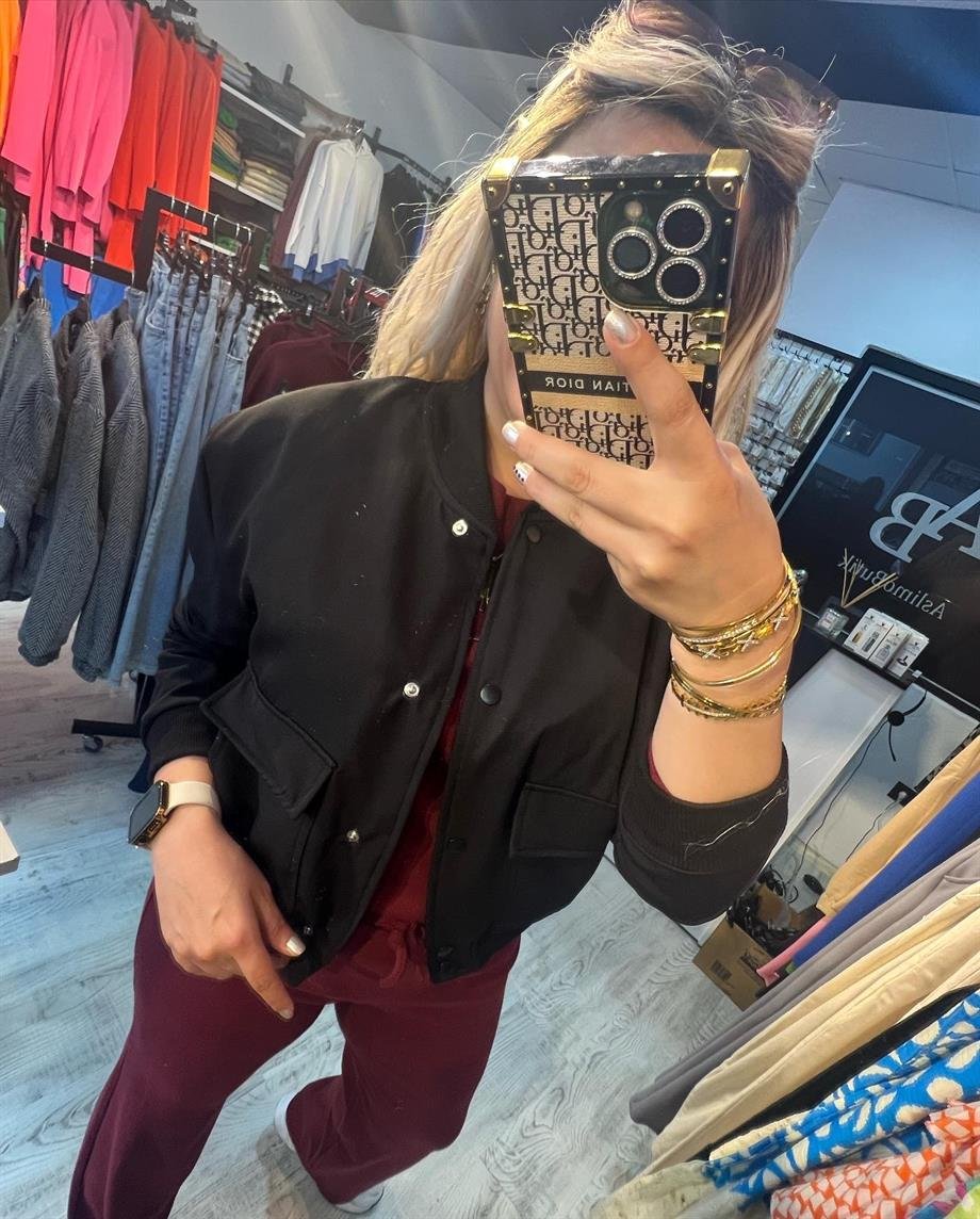 Siyah Bomber Ceket