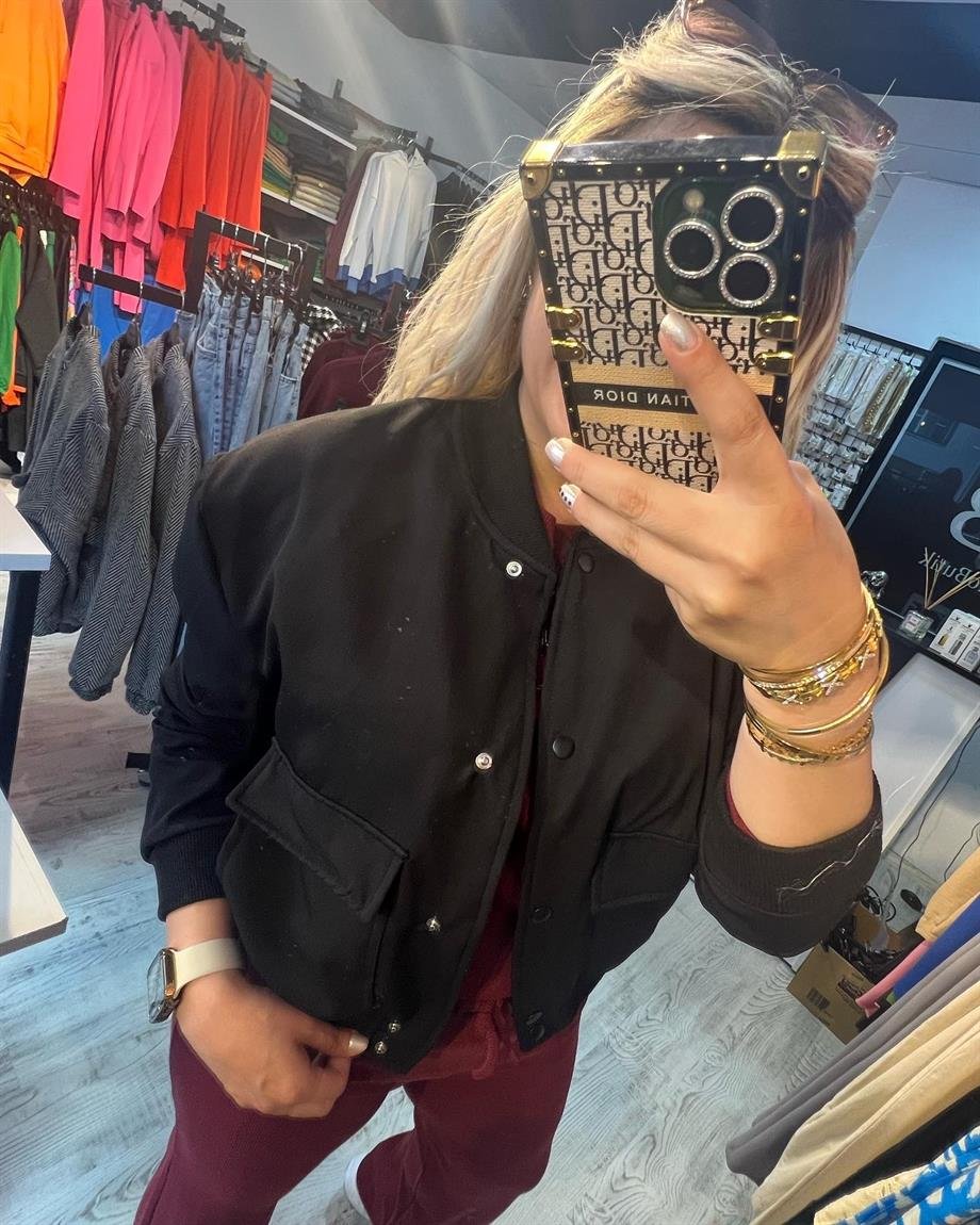 Siyah Bomber Ceket