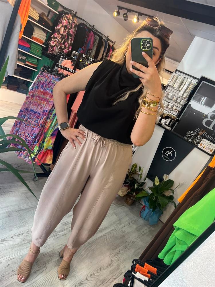 Siyah degaje yaka bluz