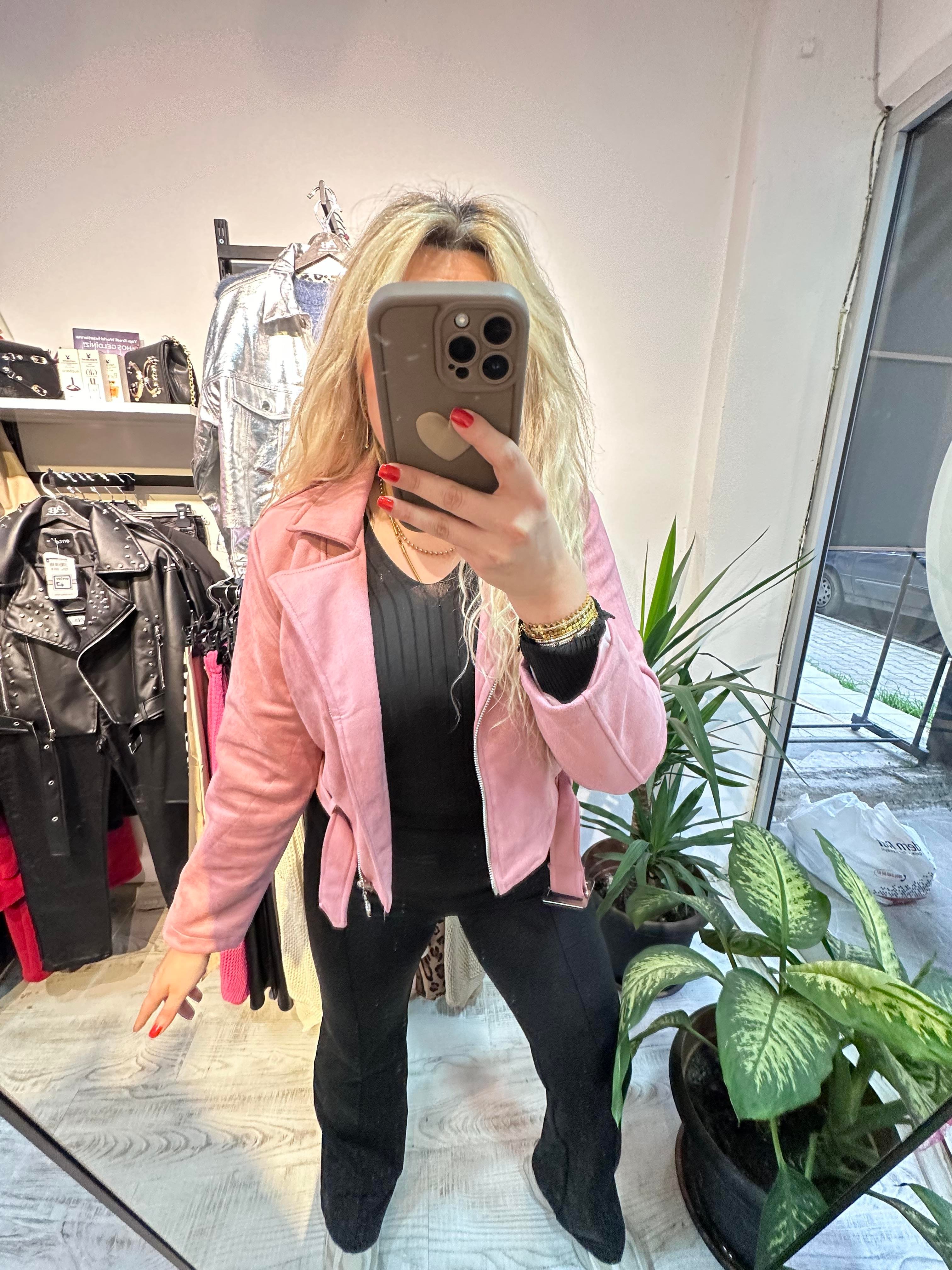 Süet Pembe Ceket
