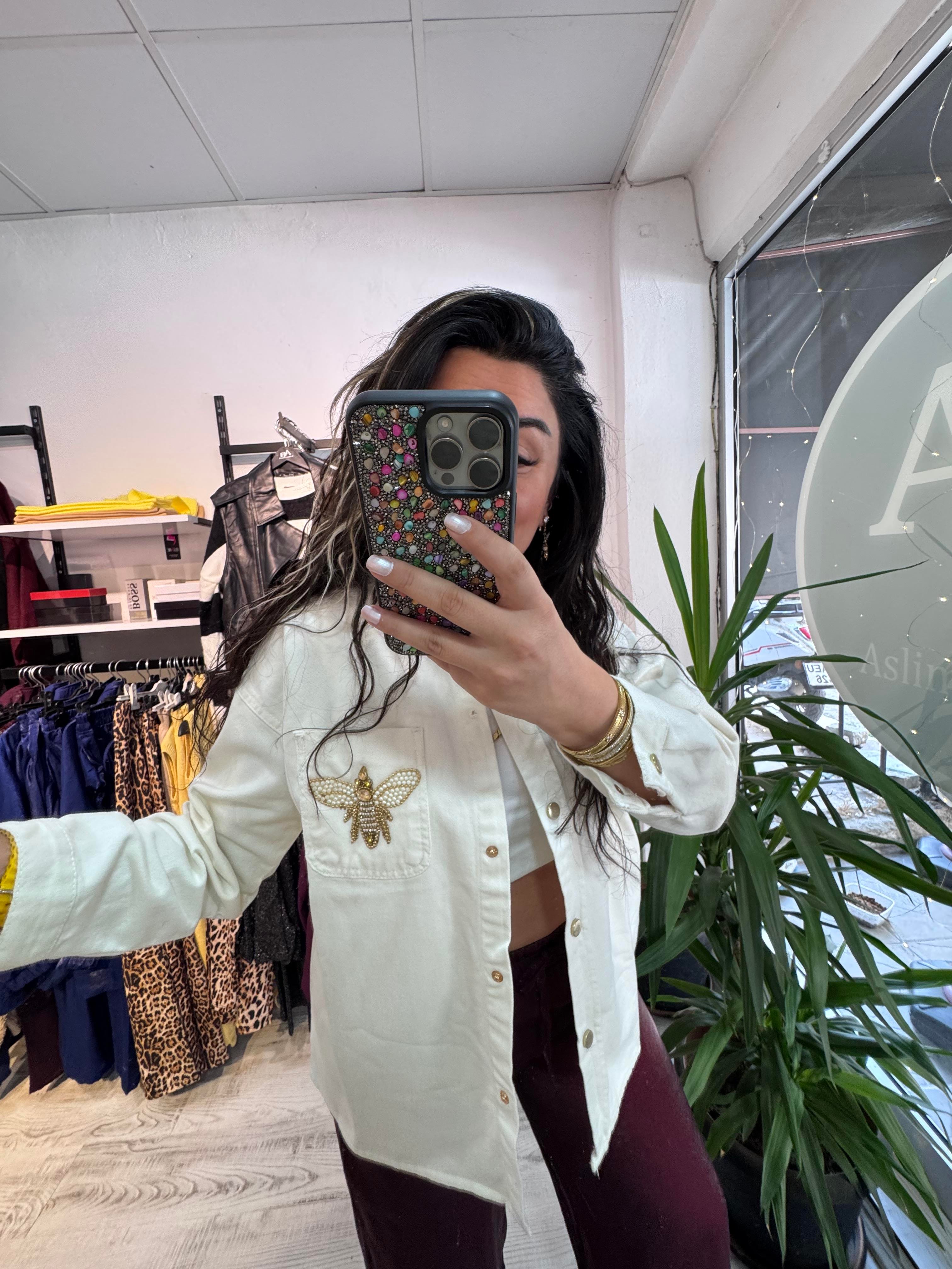 Taş İşlemeli Marka Model Jean Ceket