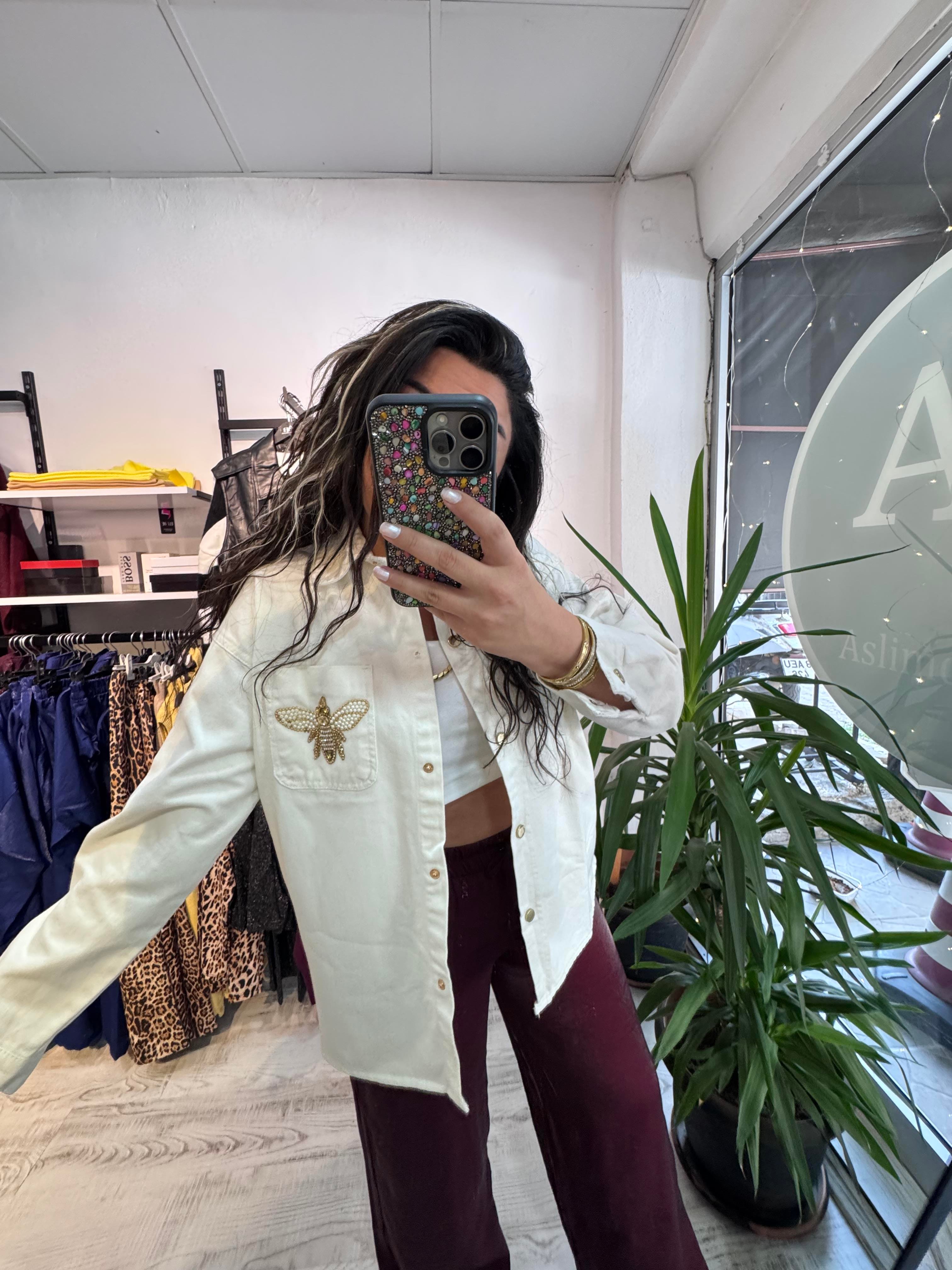 Taş İşlemeli Marka Model Jean Ceket