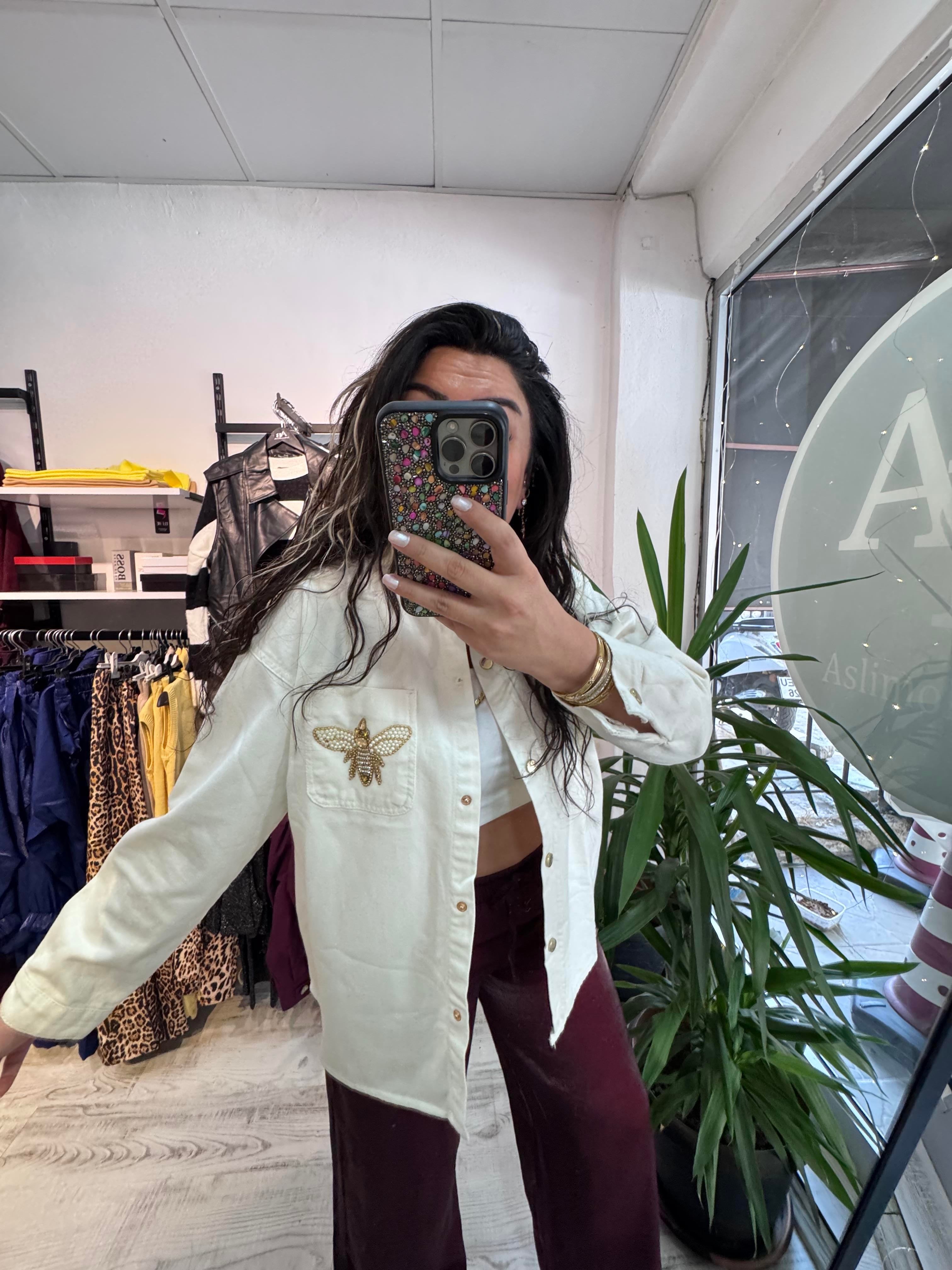 Taş İşlemeli Marka Model Jean Ceket