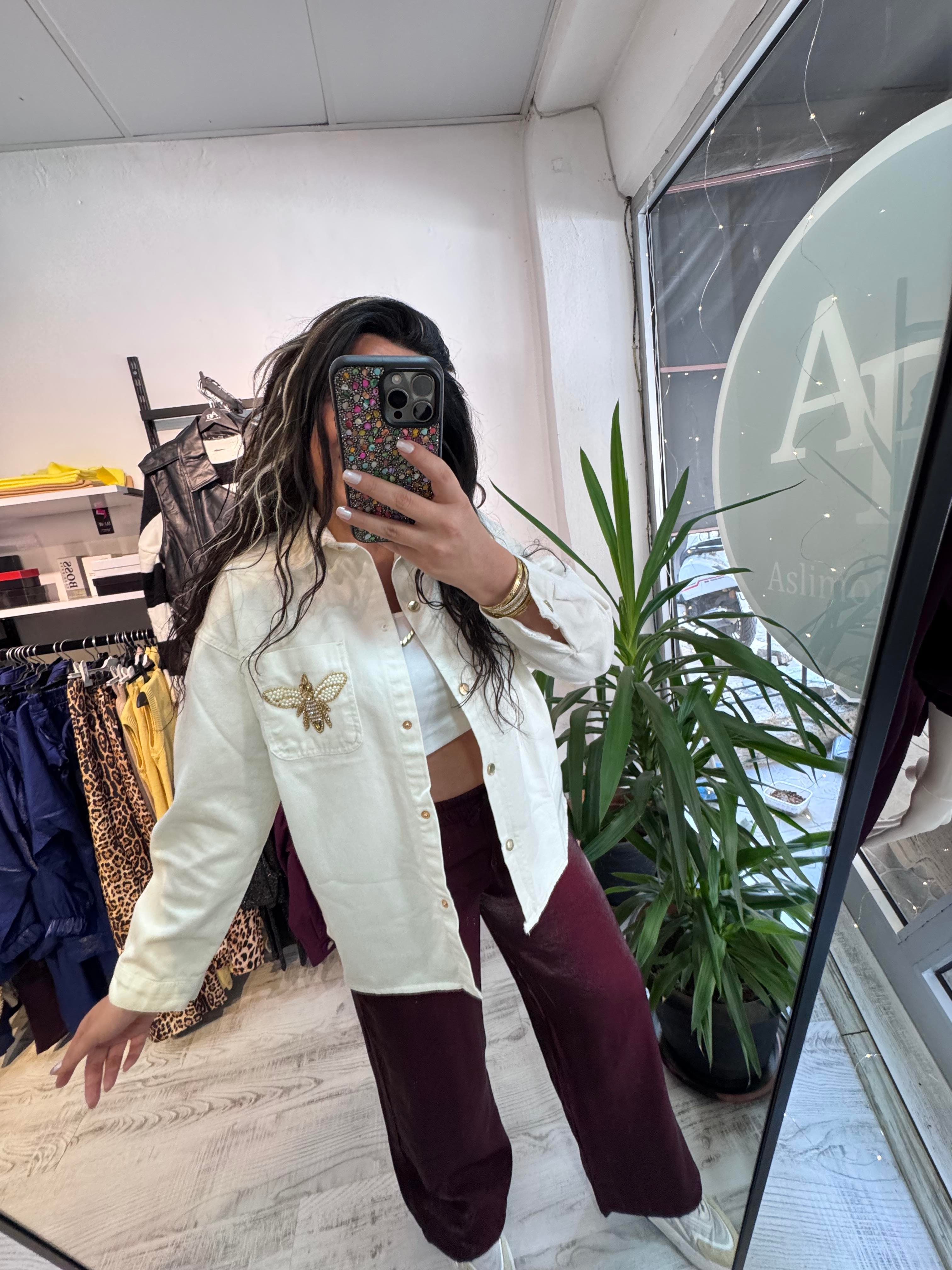 Taş İşlemeli Marka Model Jean Ceket