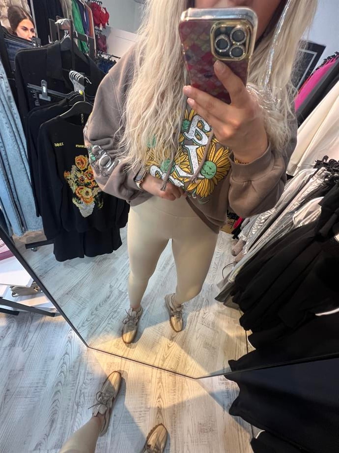 Taş Rengi Oysho Yumoş Tayt