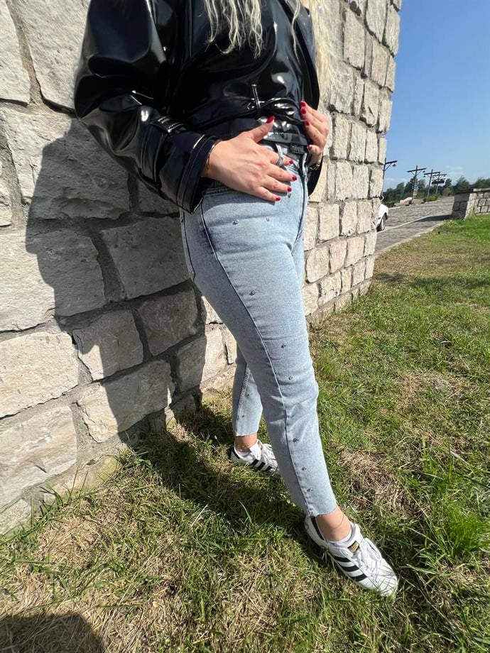 Taşlı Mom Jean