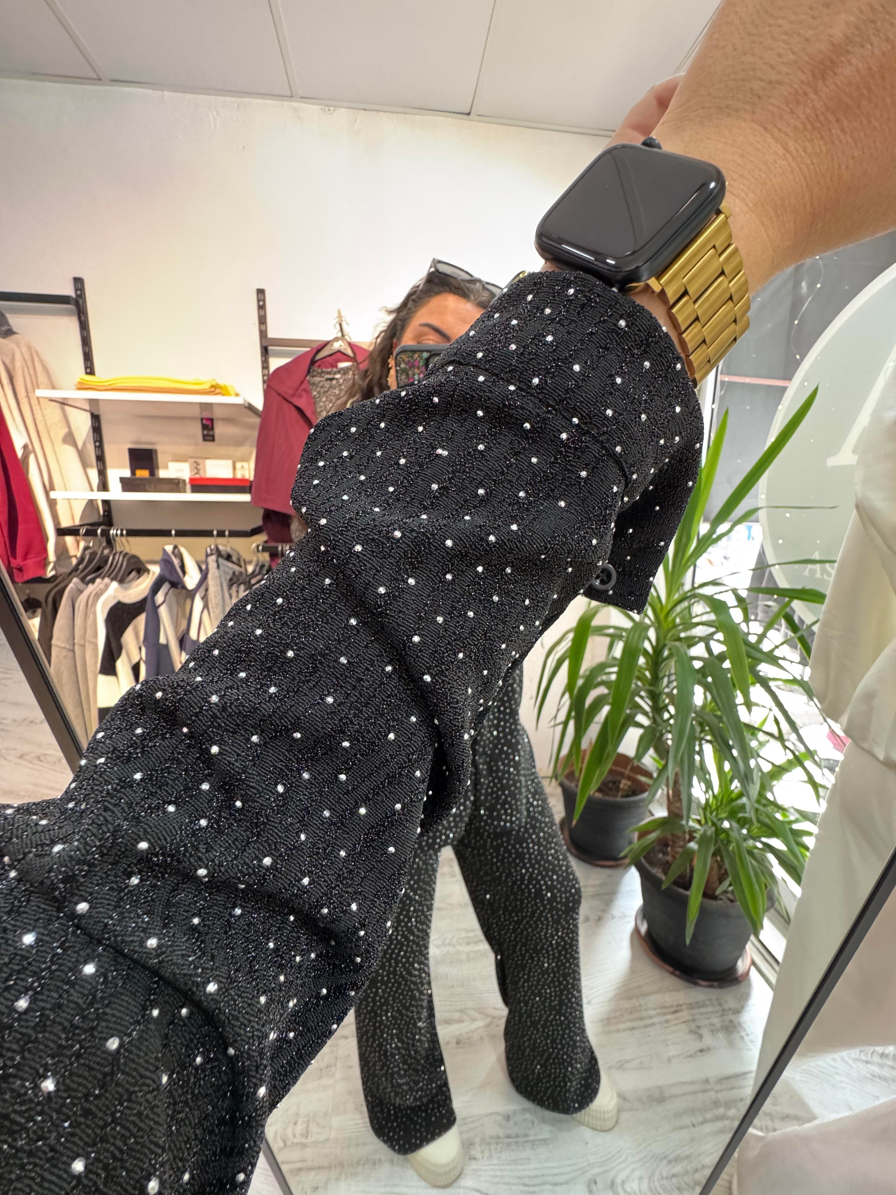 Taşlı Siyah Takım