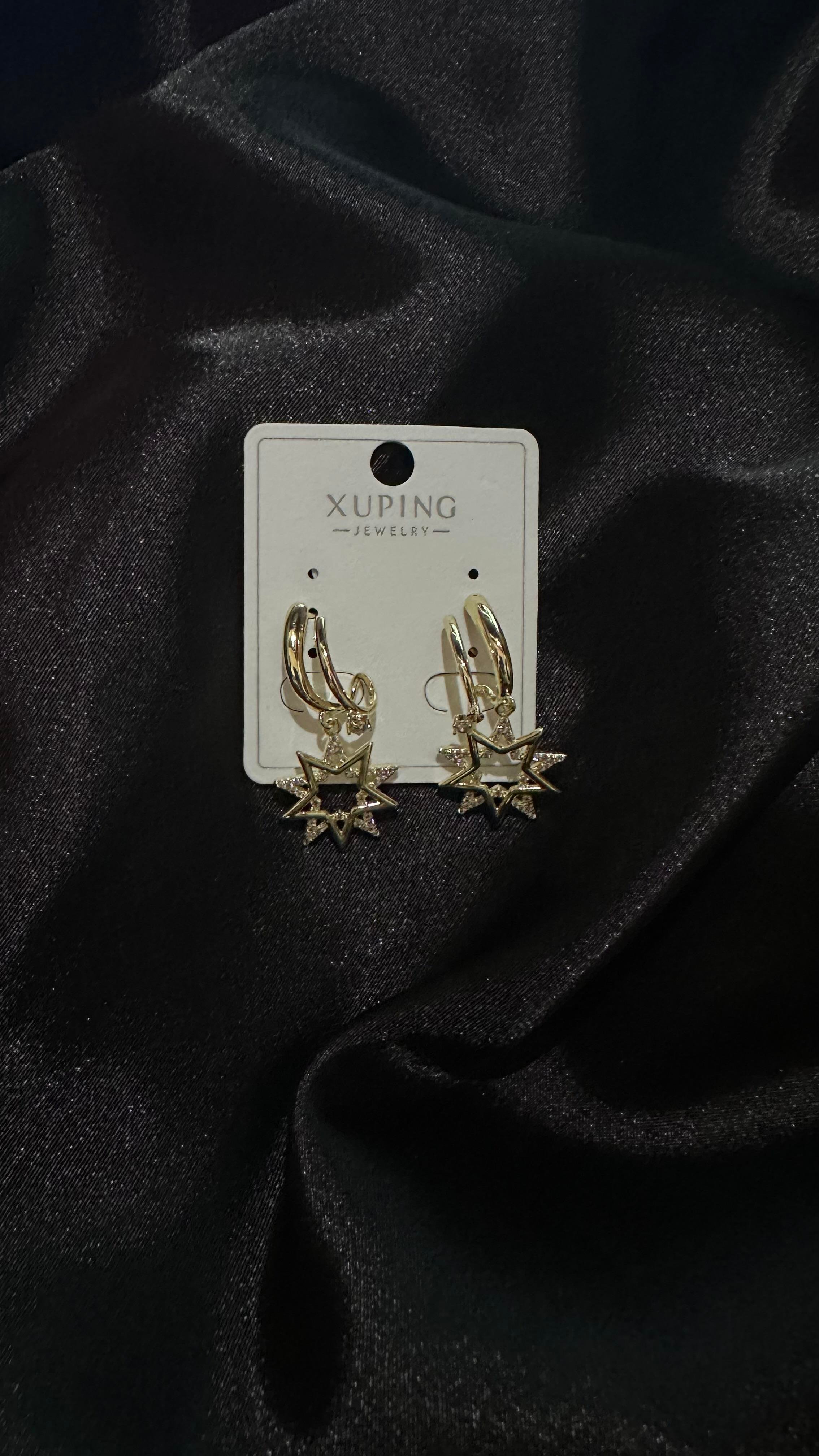 Taşlı Yıldızlı Çelik Küpe