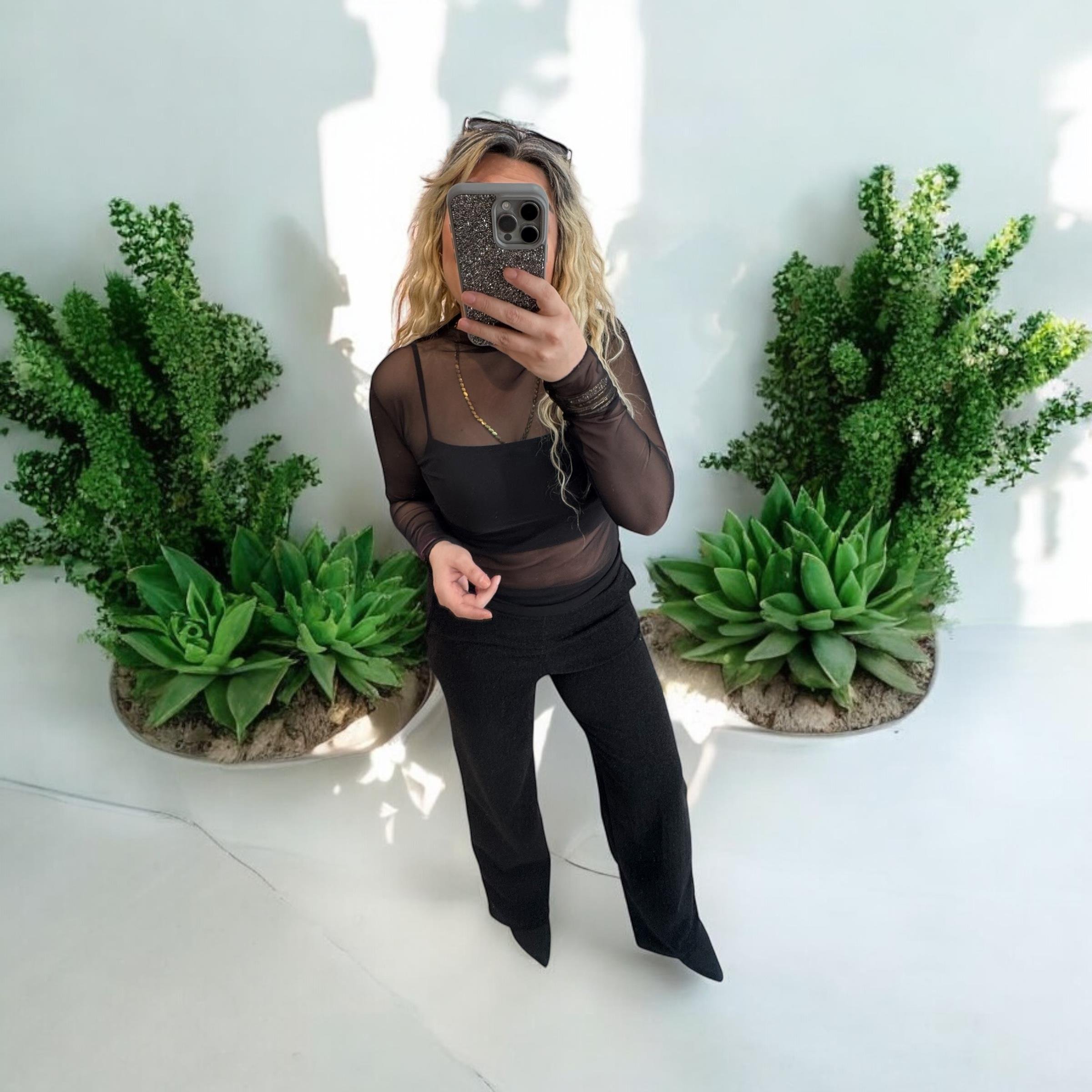 Transparan Tül Bluz