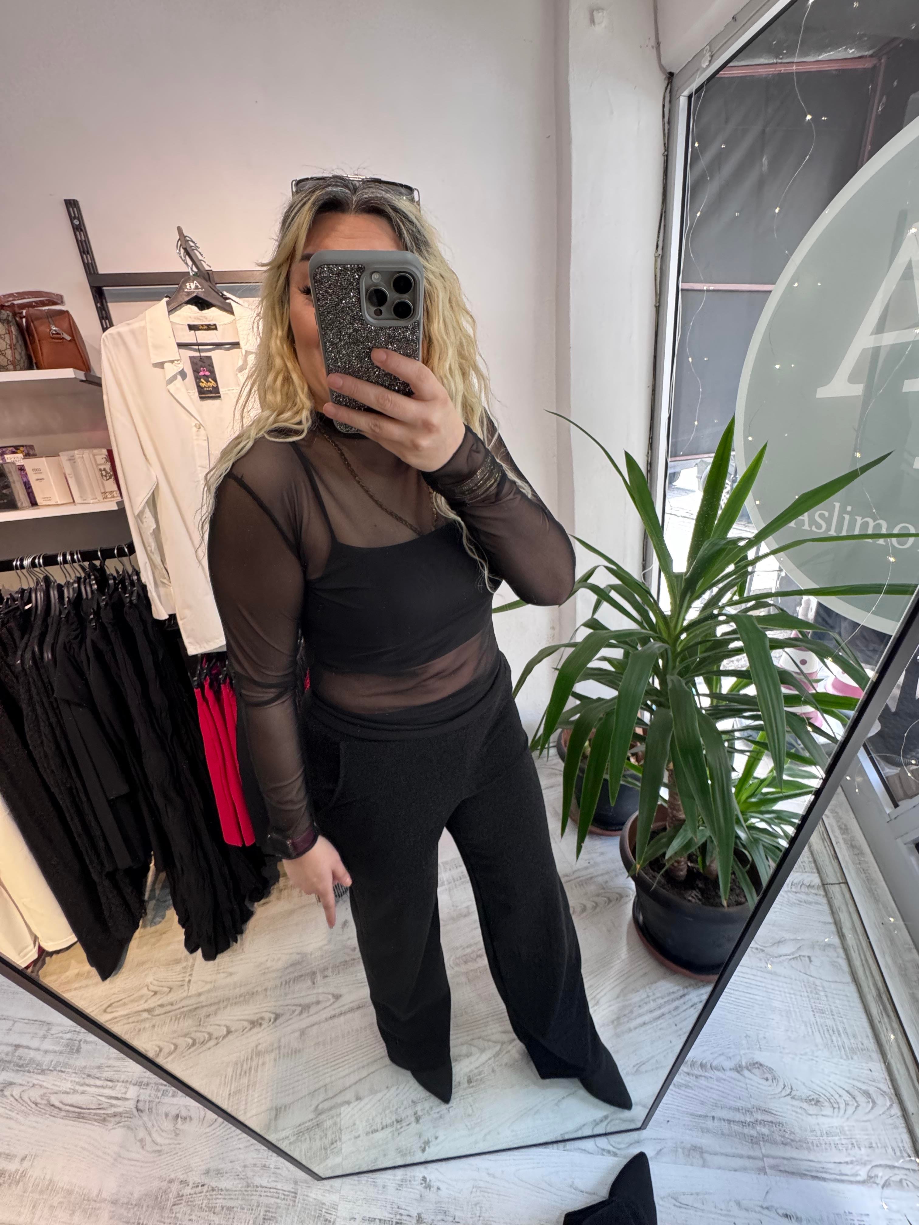 Transparan Tül Bluz