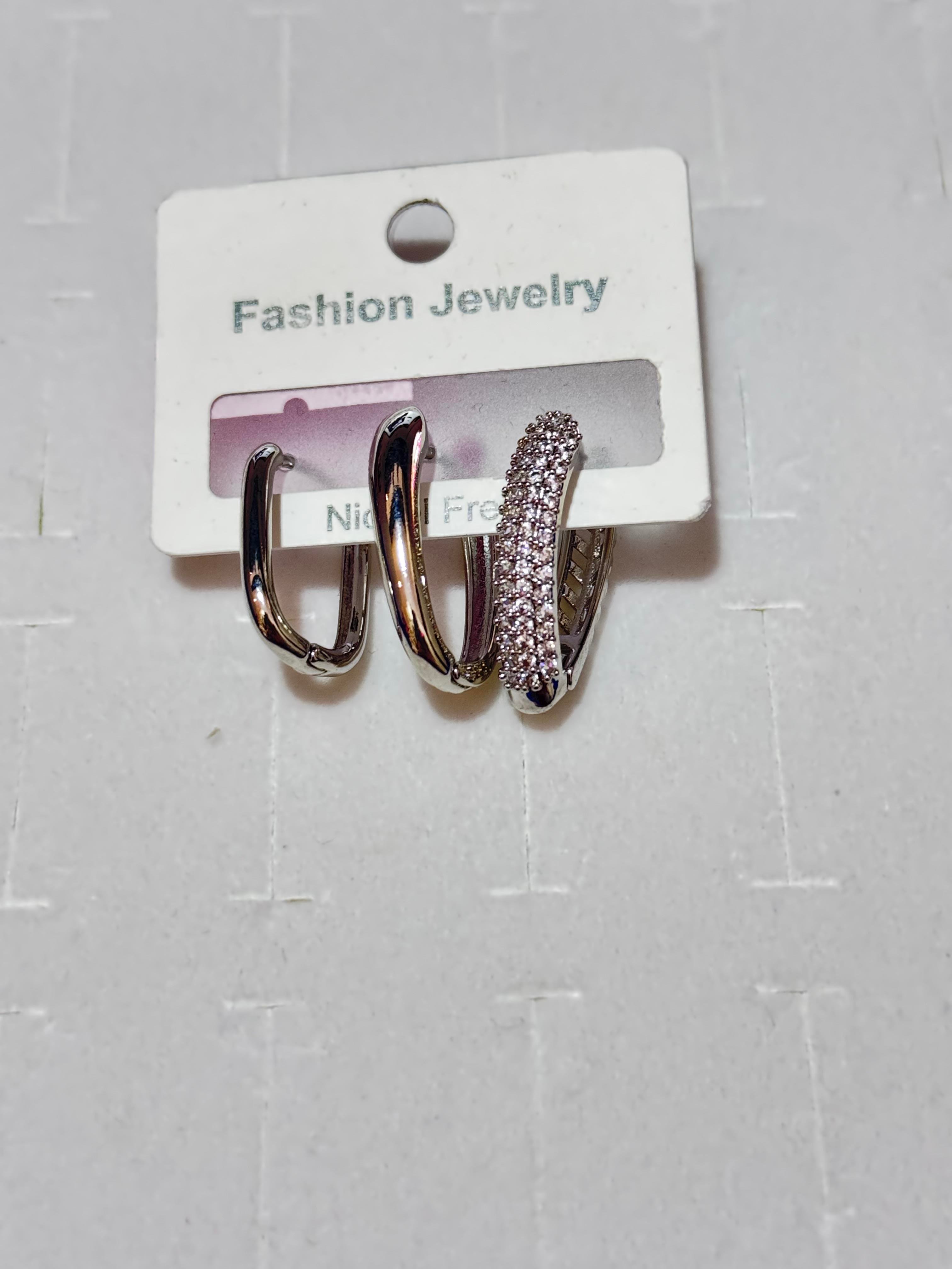 Üçlü Silver Küpe