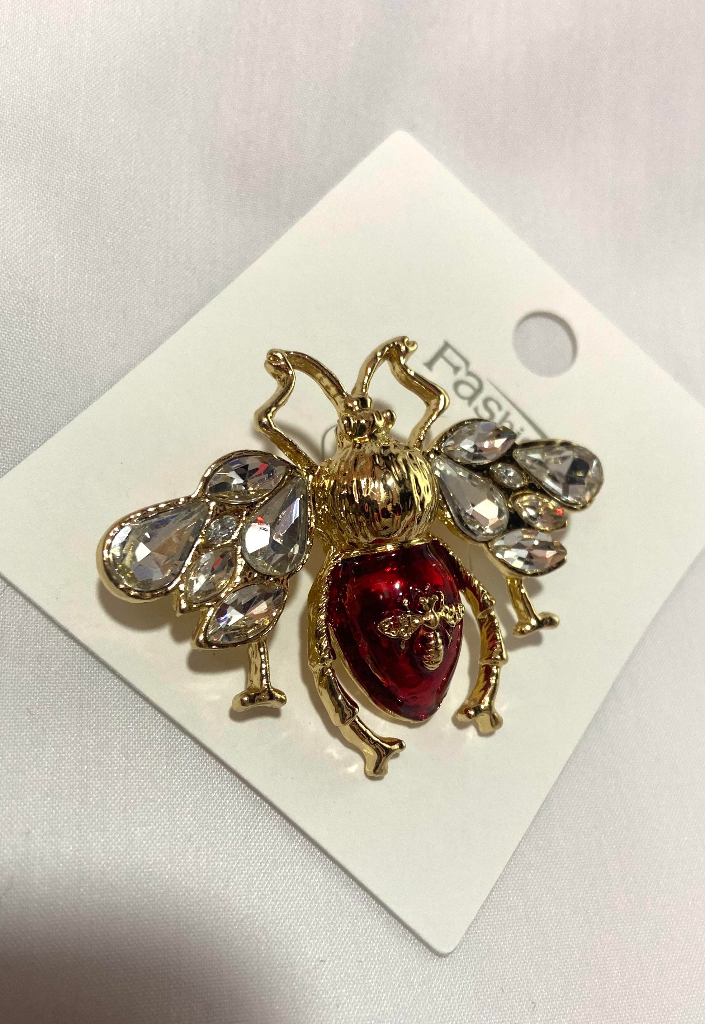 Uğur Böceği Taşlı Broş