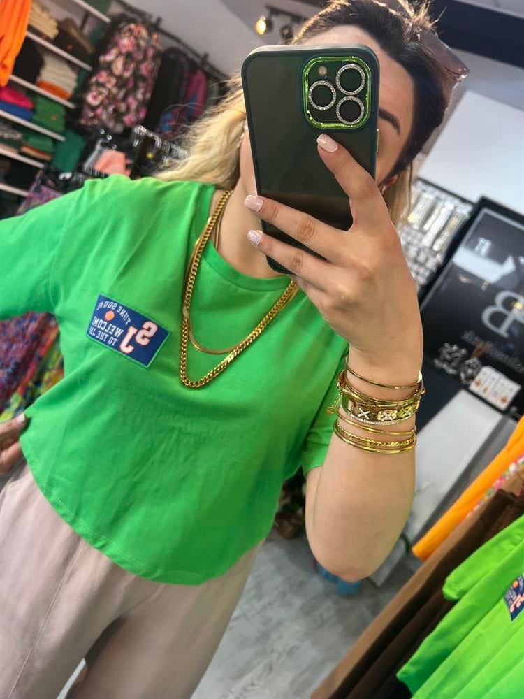 yeşil crop tshirt