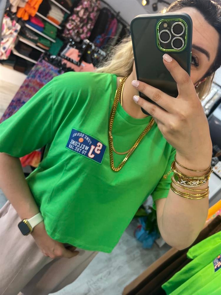 yeşil crop tshirt