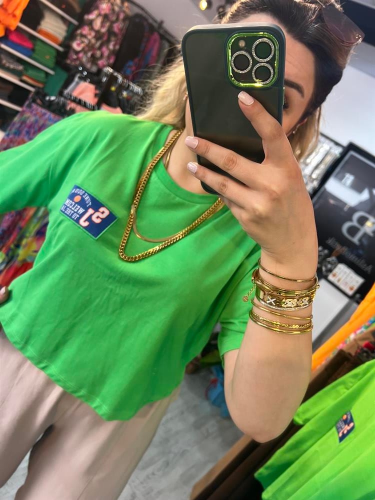 yeşil crop tshirt