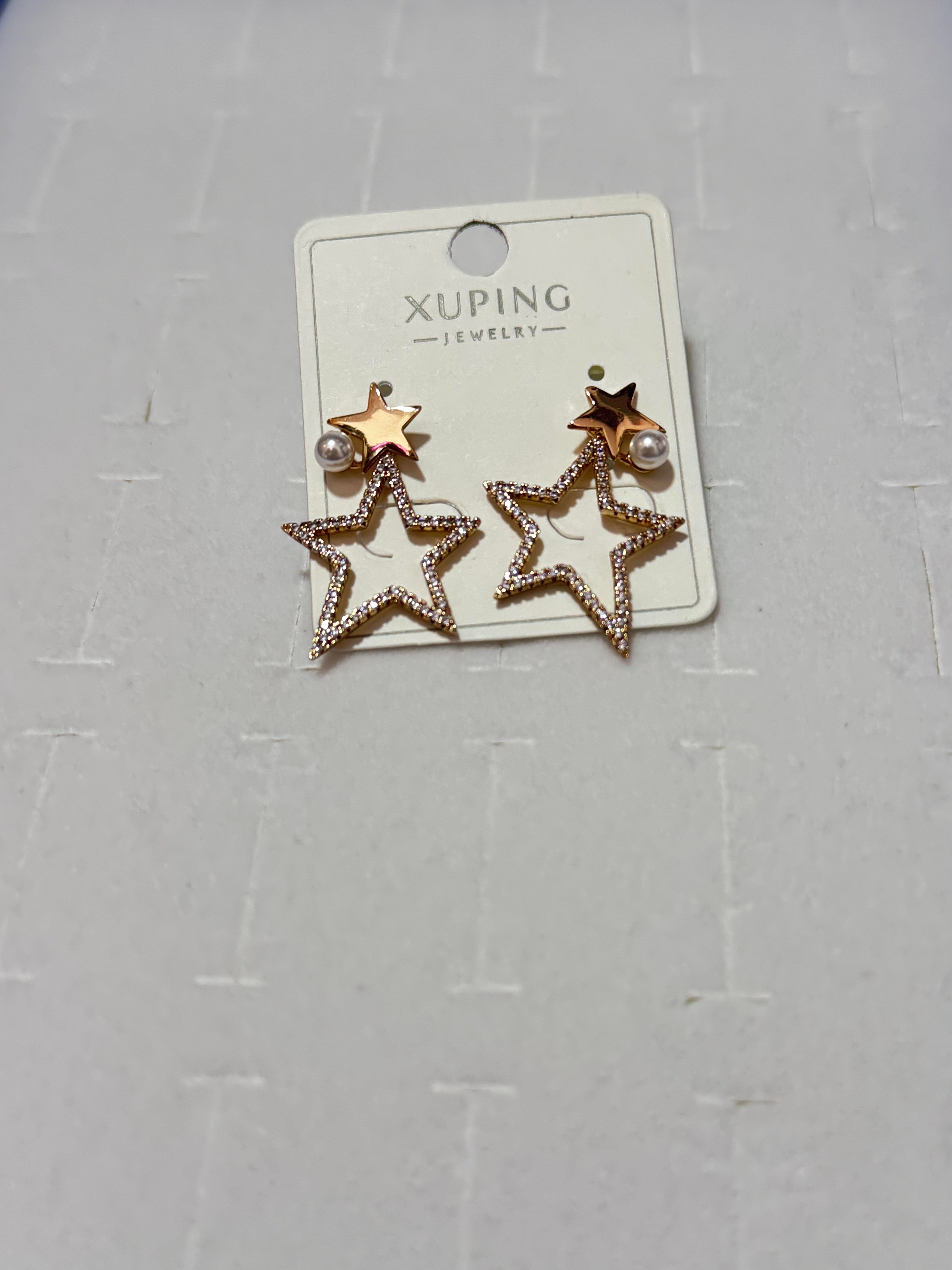 Yıldız İnci Detaylı Gold Vip Küpe