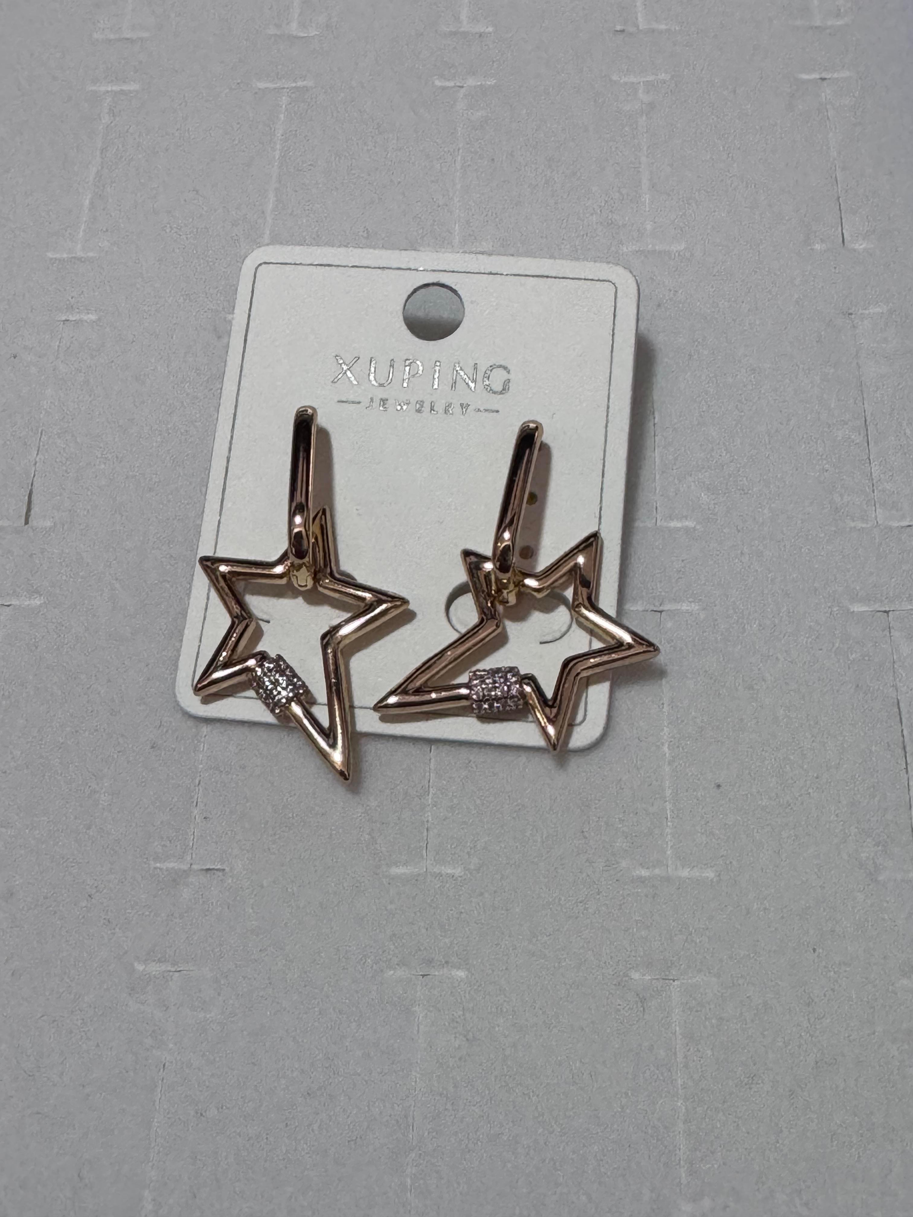 Yıldızlı Gold Küpe