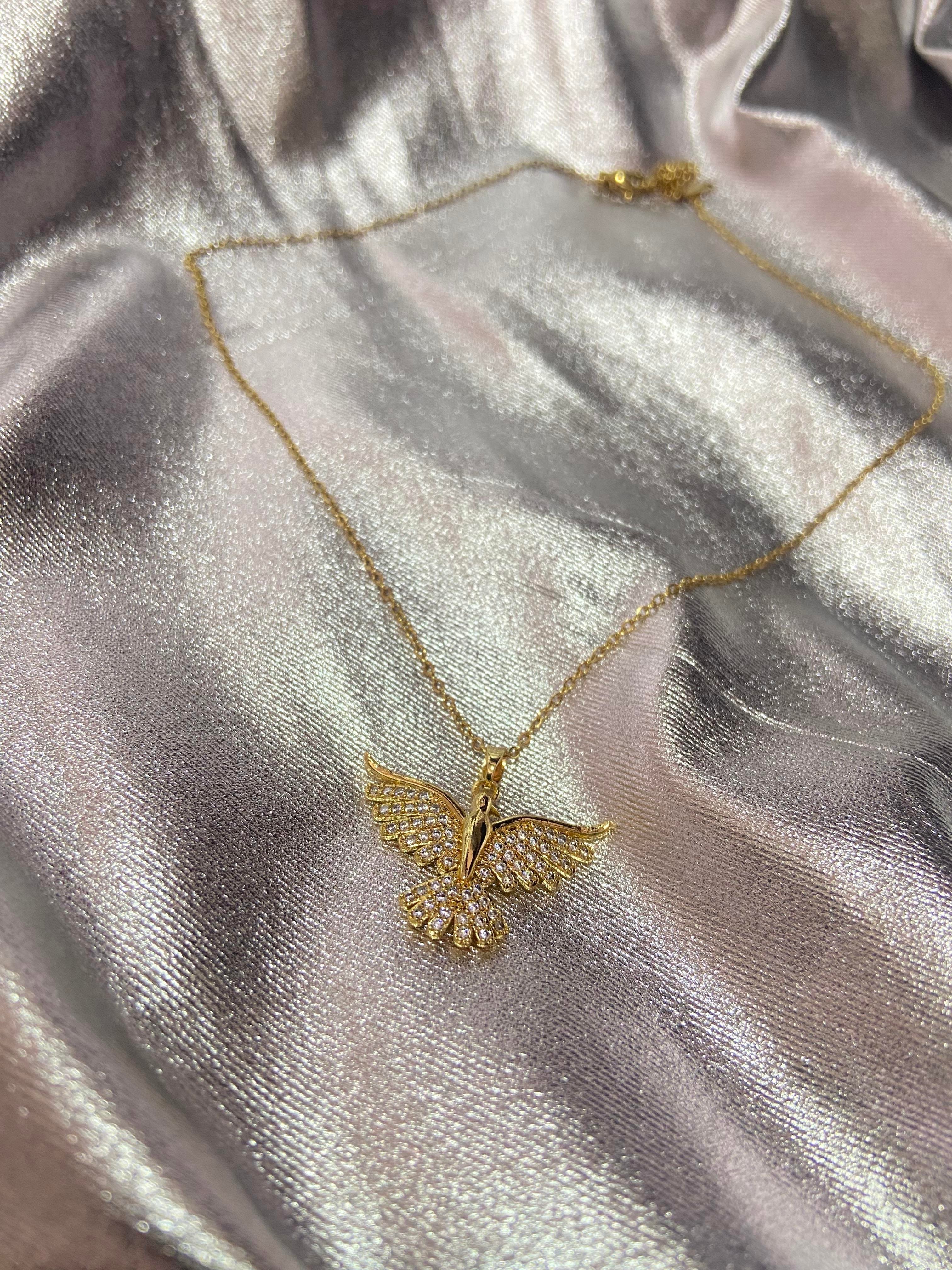 Zirkon Taşlı Yusufcuk Gold Çelik Kolye