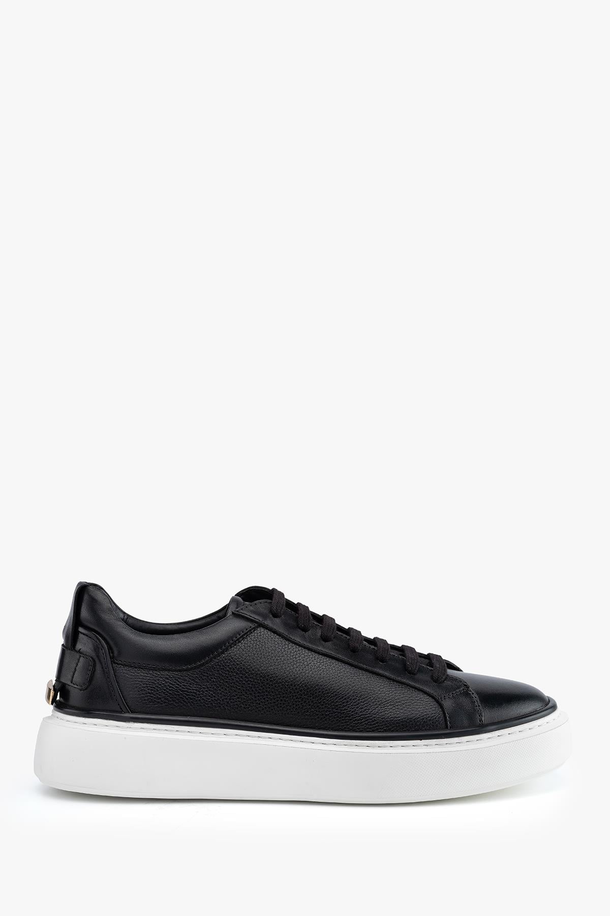 PİSA Hakiki Deri Siyah Floter Soft Vardolalı Eva Hazır Taban Sneaker