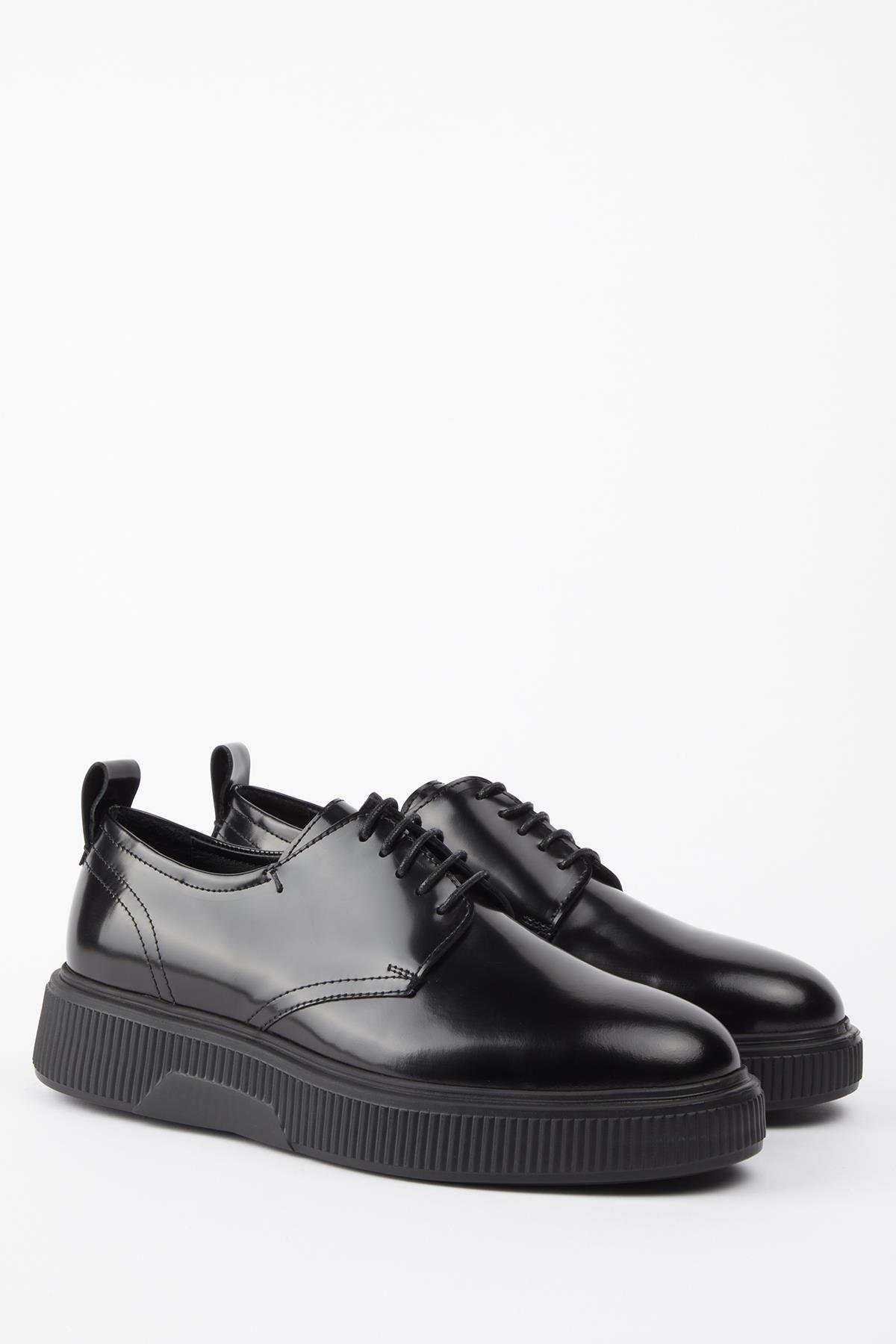 ROVİGO Hakiki Deri Siyah Antik Eva Hazır Taban Sneaker