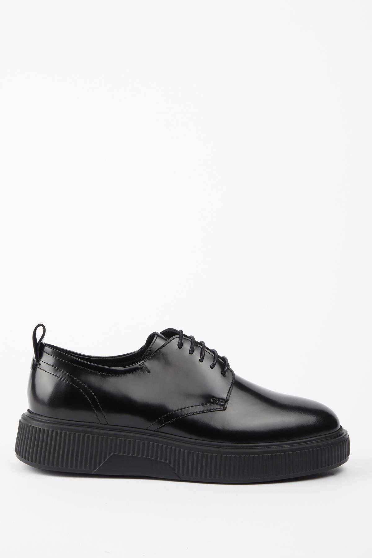 ROVİGO Hakiki Deri Siyah Antik Eva Hazır Taban Sneaker