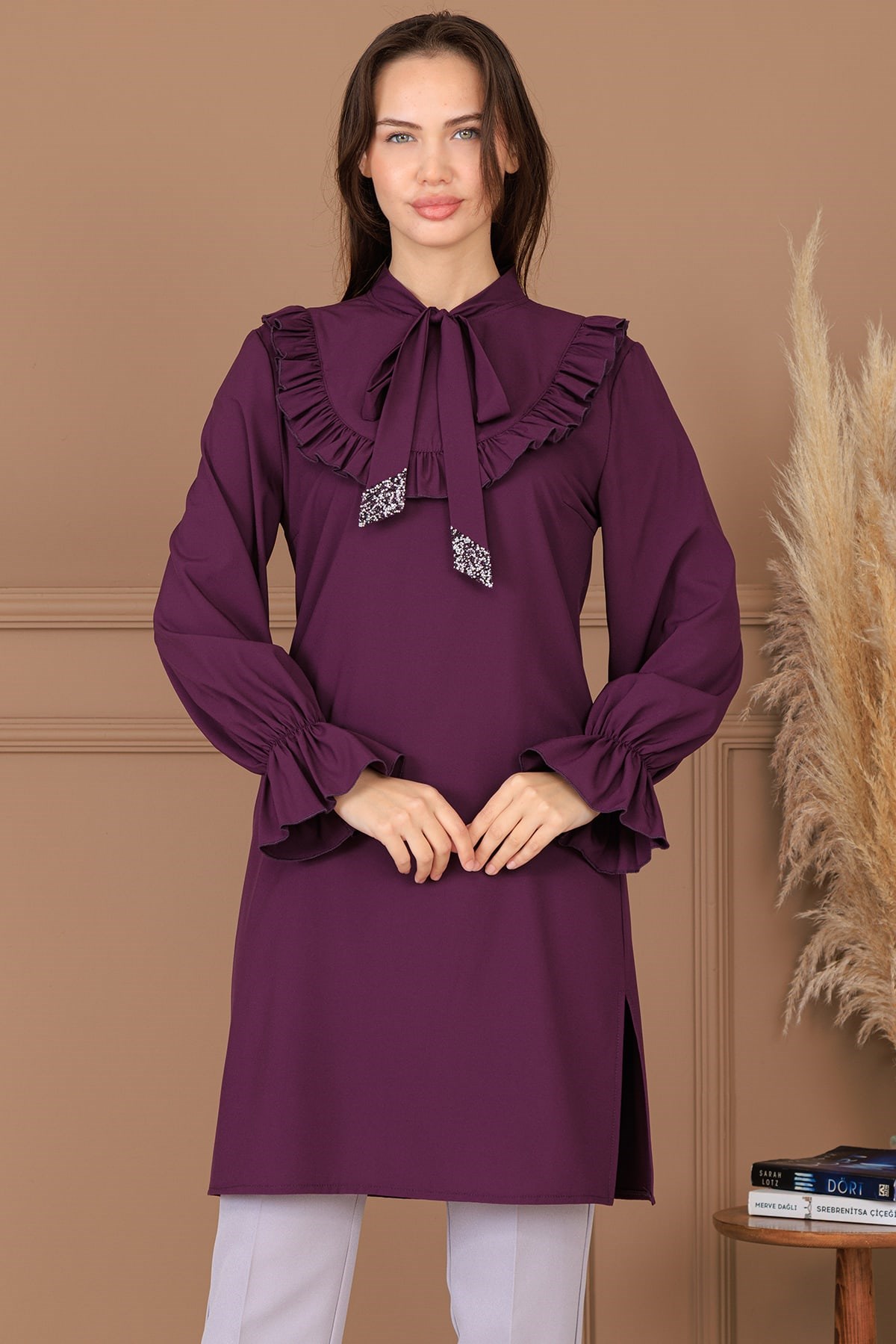 Asel Tunik Pantolon İkili Takım Mürdüm