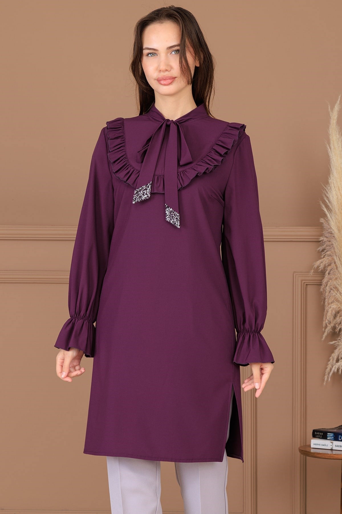Asel Tunik Pantolon İkili Takım Mürdüm