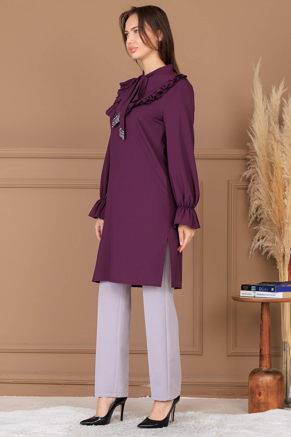 Asel Tunik Pantolon İkili Takım Mürdüm