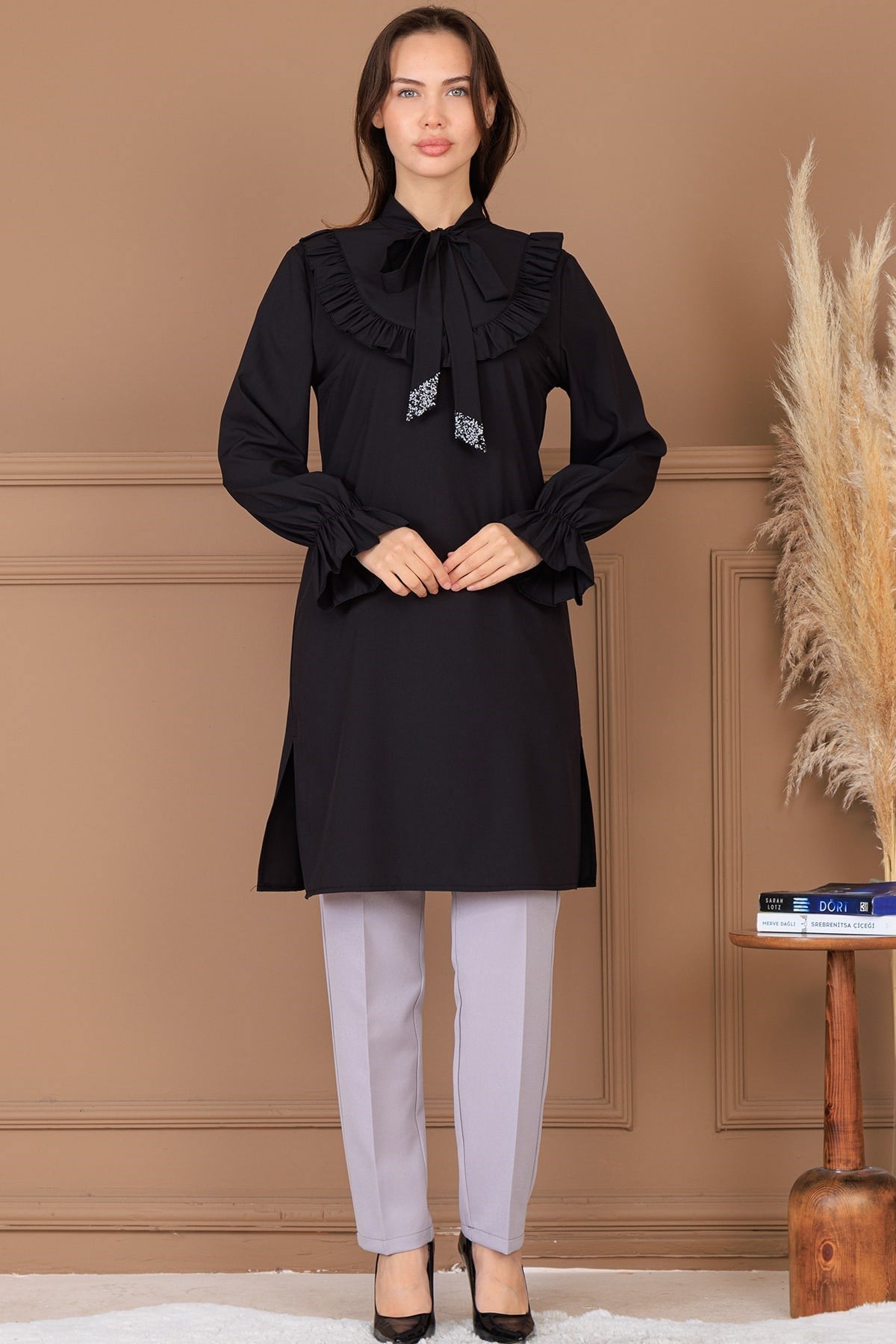 Asel Tunik Pantolon İkili Takım Siyah
