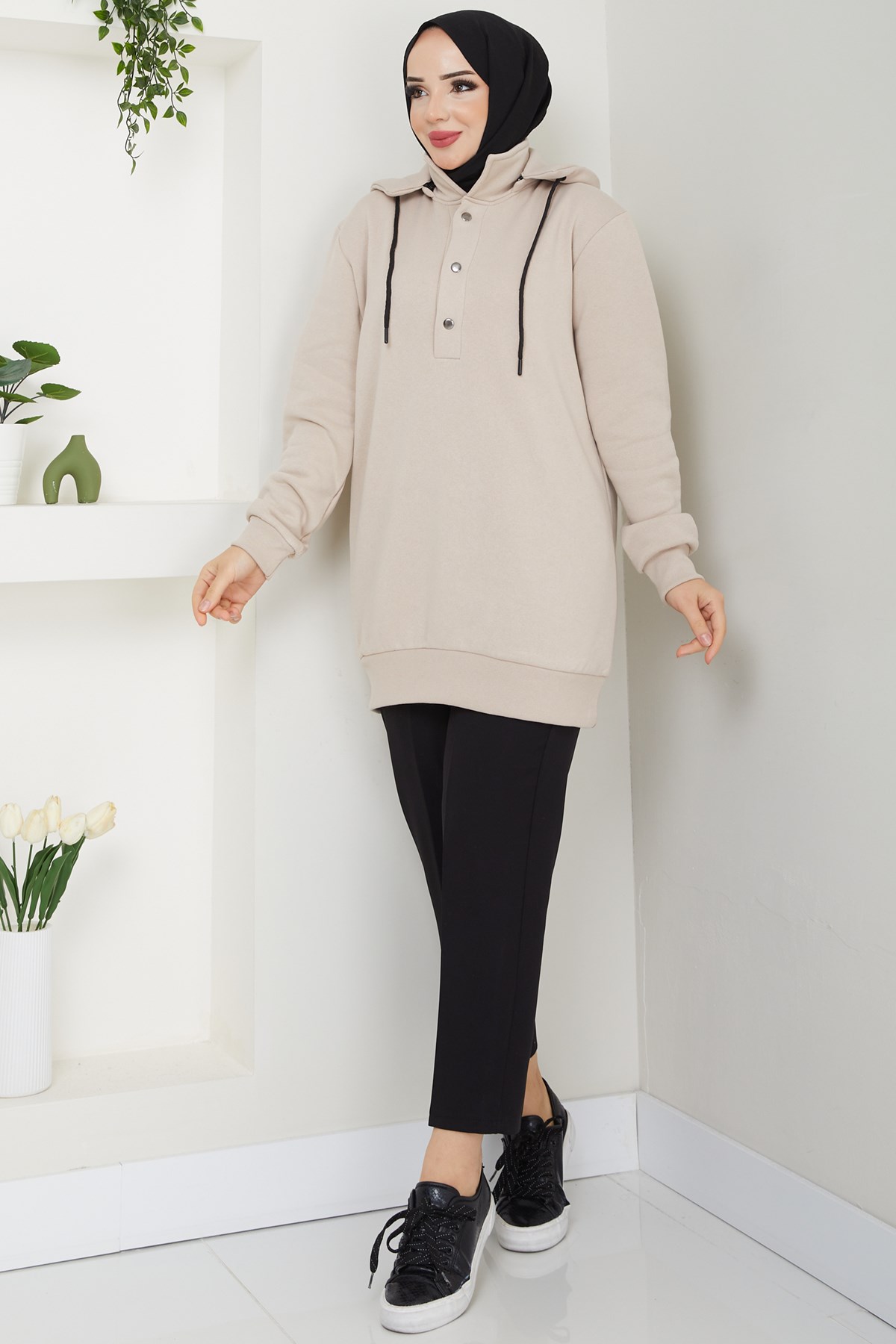 Esila Tesettür Sweat Bej
