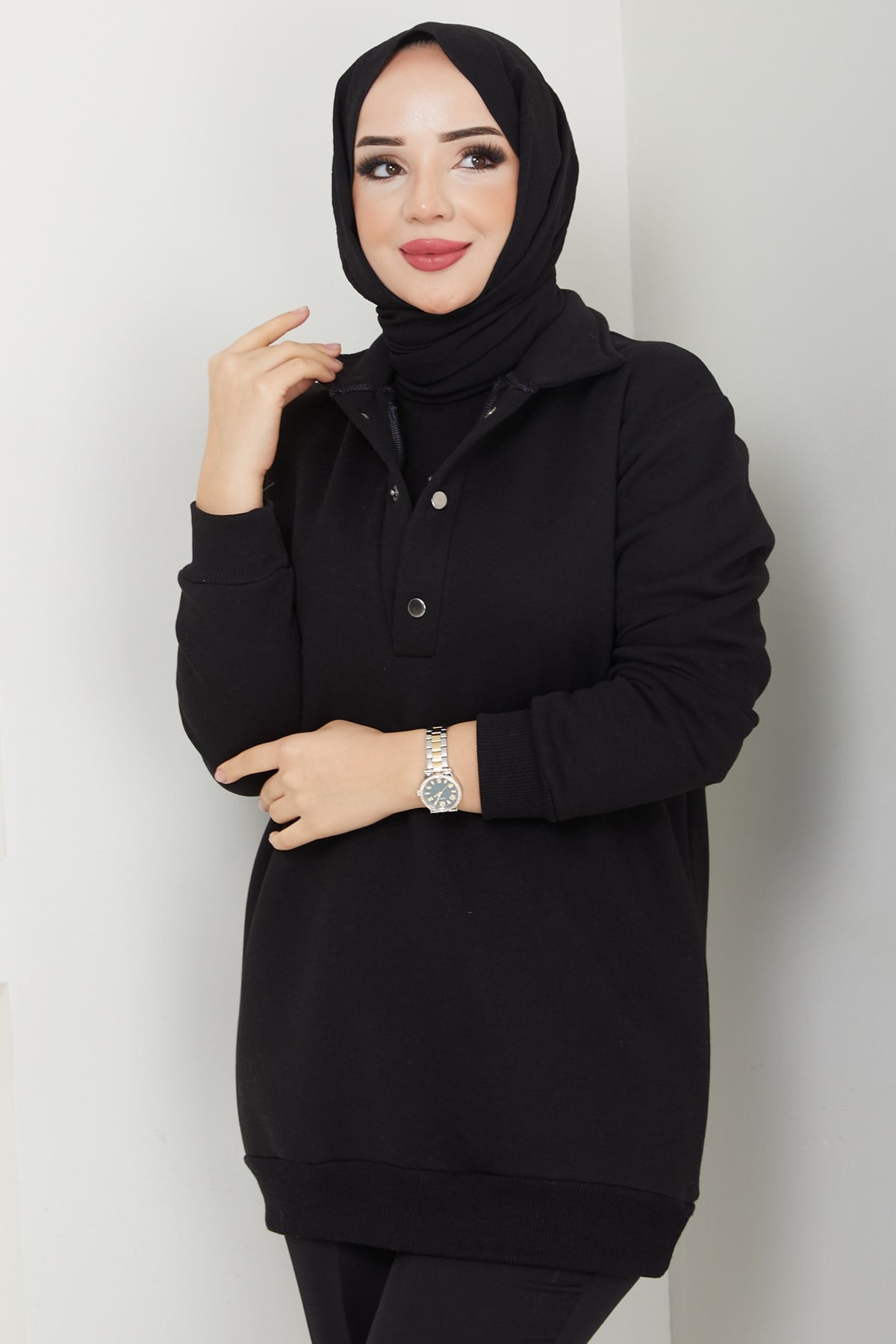 Esila Tesettür Sweat Siyah