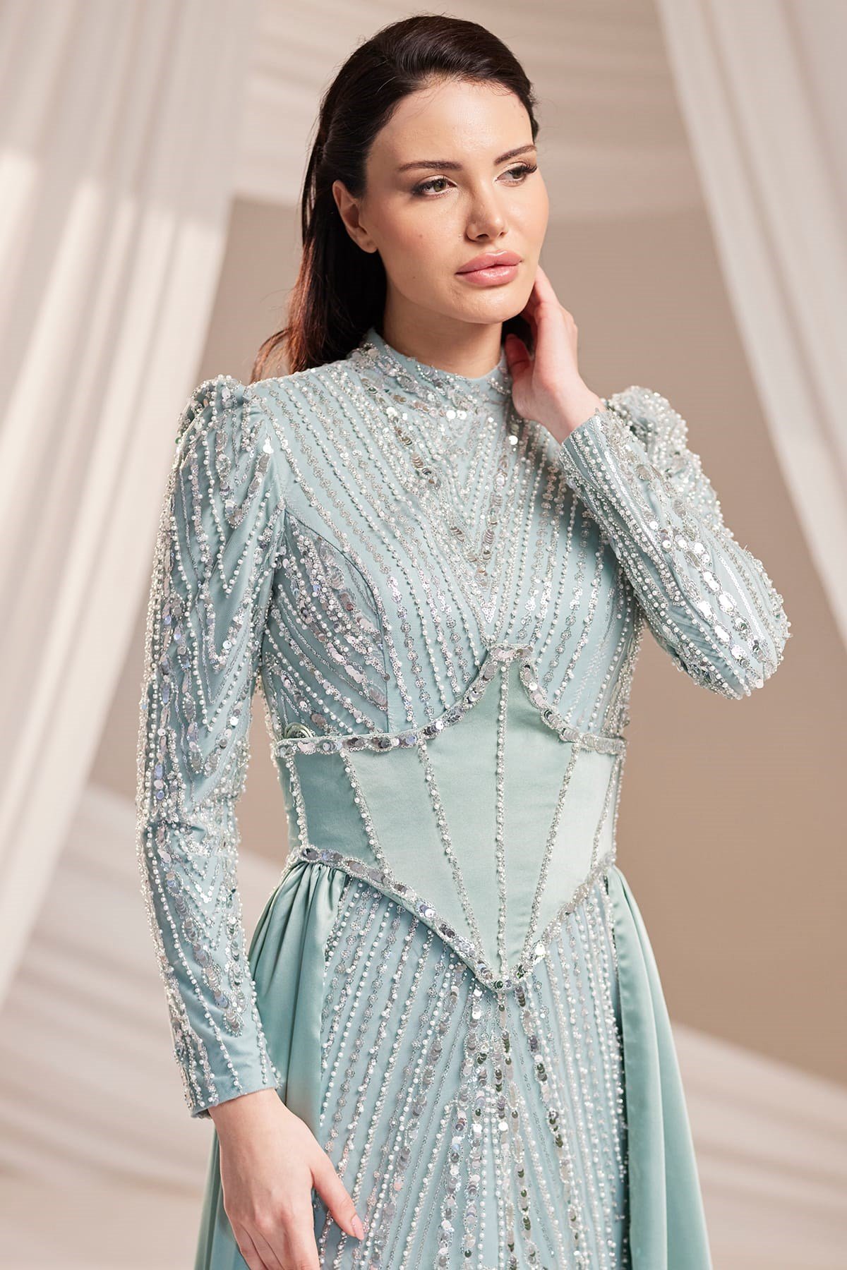 Royal Tesettür Abiye Mint