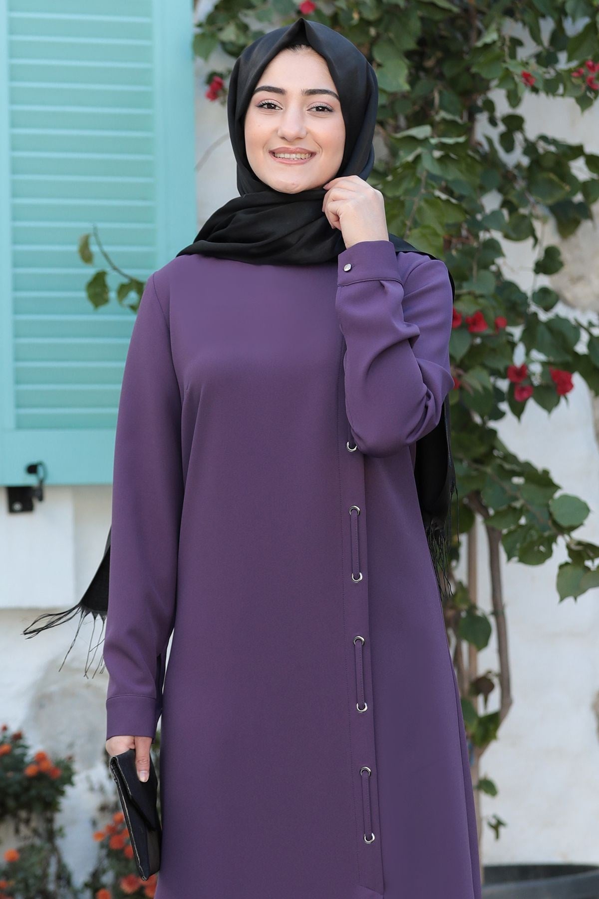 Rümeysa Tesettür Takım Mor