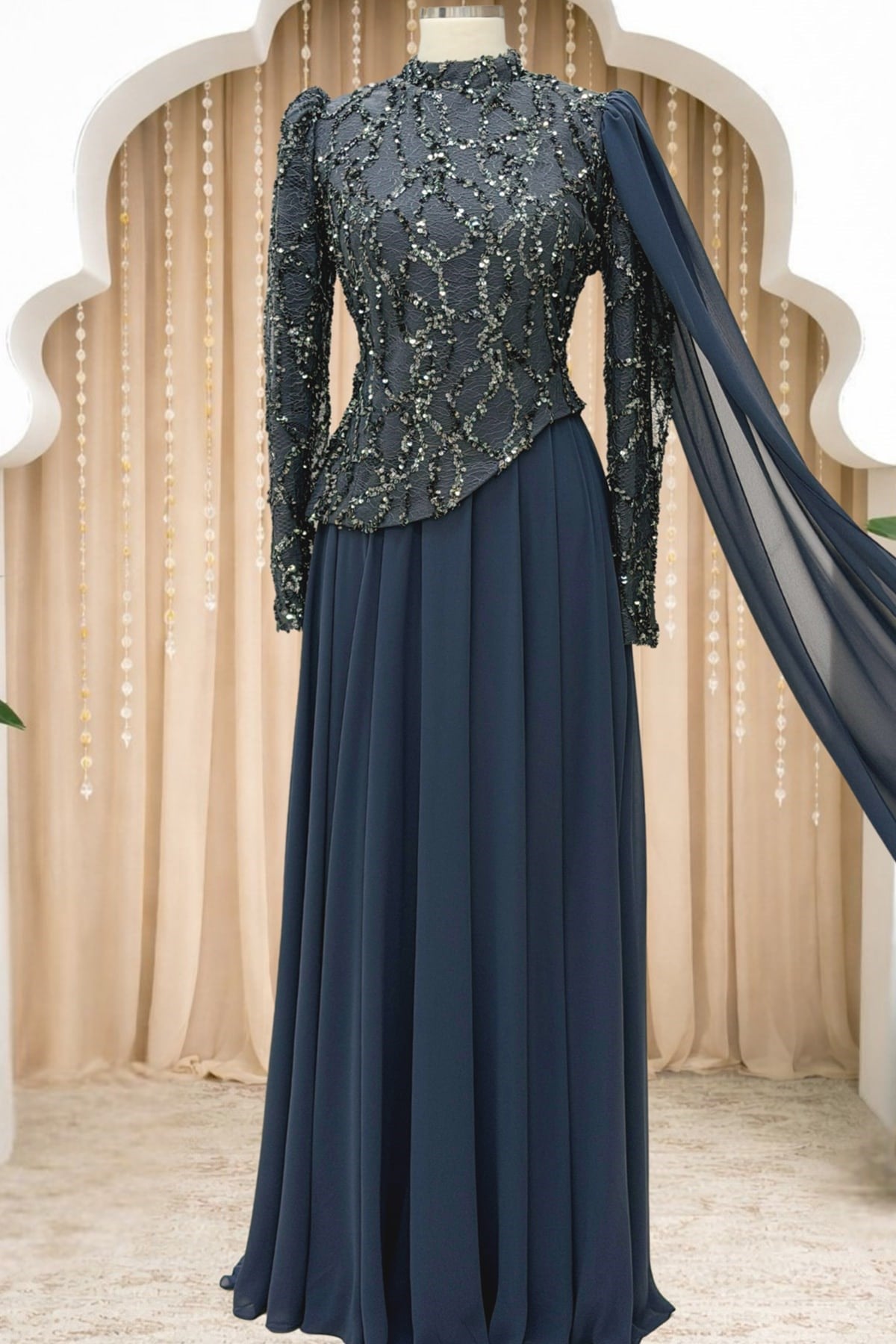 Tülin Tesettür Abiye Antrasit