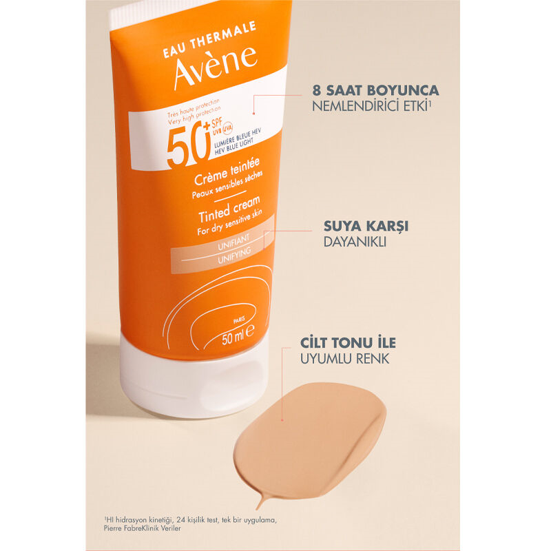 Avene Solaire SPF 50+ Kuru Ciltler İçin Renkli Güneş Kremi 50 ml