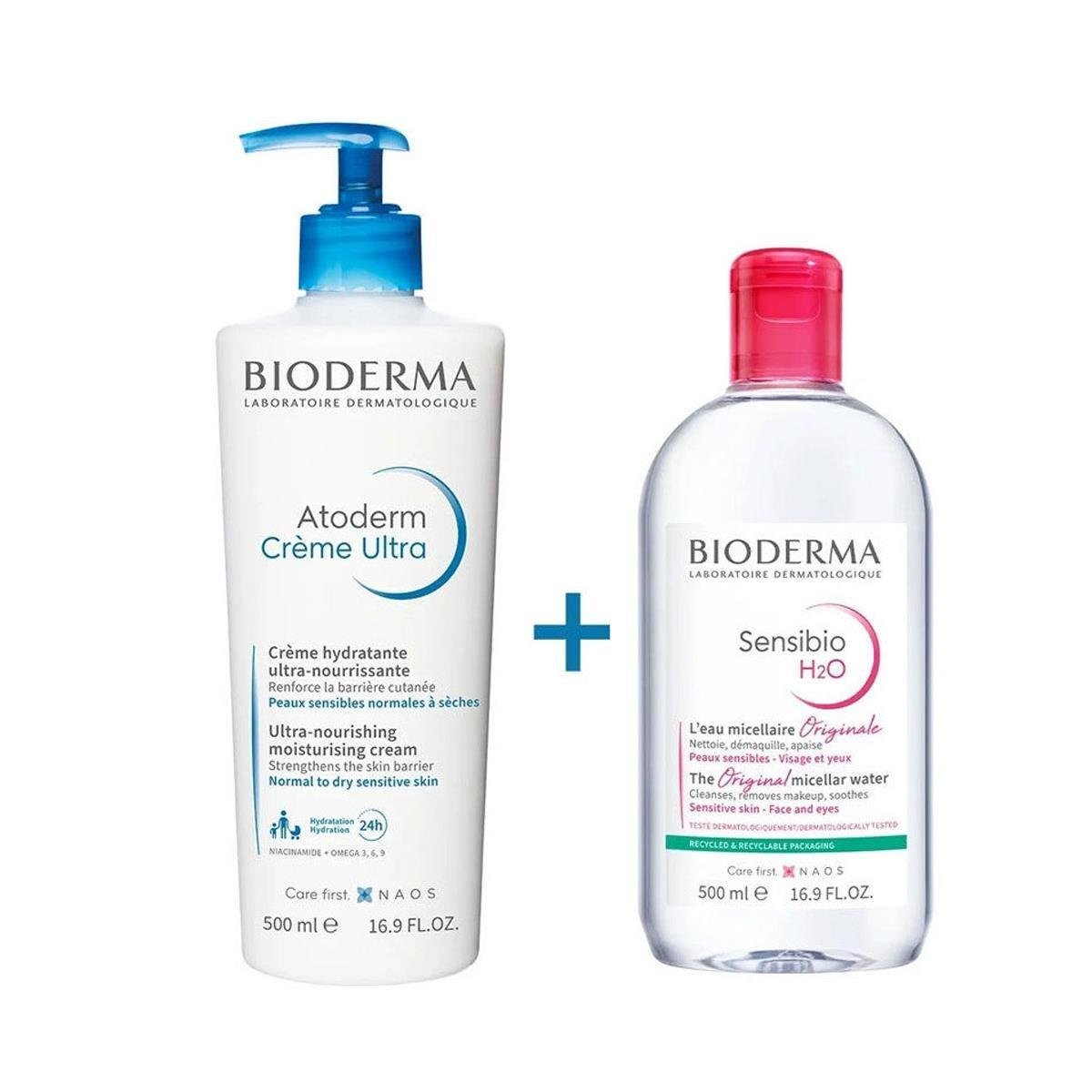 BIODERMA CREME ULTRA 500ML+ SENSIBIO H2O 500ML HEDİYE