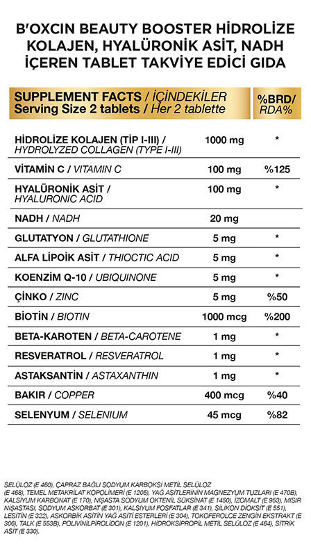 Bioxcin Beauty Booster Kolajen NADH++CoQ10 60 Tablet