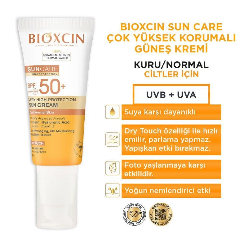 BIOXCIN SUN CARE SPF50+ KURU NORMAL ÇOK YÜKSEK KORUMALI GÜNEŞ KREMİ 50ML