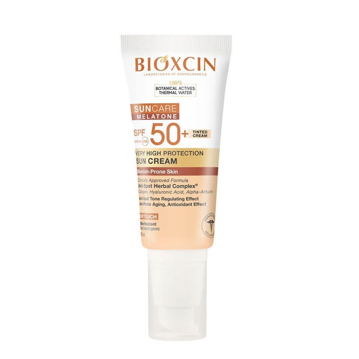 BIOXCIN SUNCARE MELATONE SPF50 50ML ÇOK YÜKSEK KORUMALI RENKLİ GÜNEŞ KREMİ LEKEYE EĞİLİMLİ CİLTLER