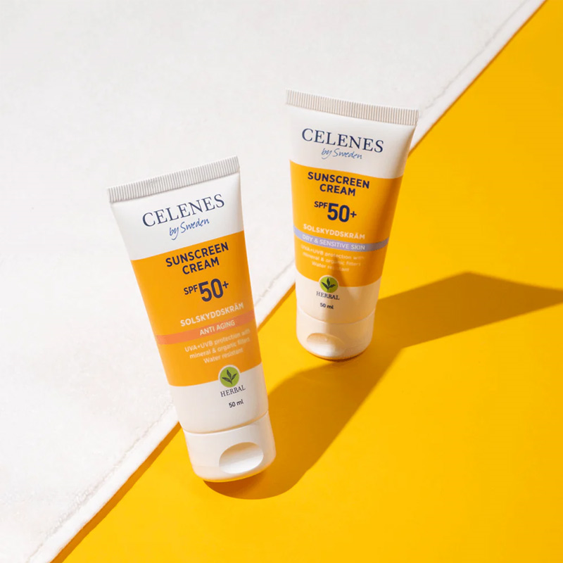 Celenes By Sweden Herbal Yaşlanma Karşıtı SPF50+ Güneş Kremi 50 ml