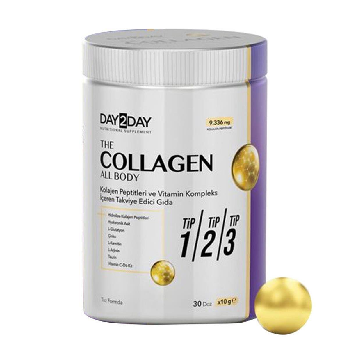 DAY2DAY THE COLLAGEN ALL BODY 300GR TOZ KOLLAJEN PEPTİTLERİ VİTAMİN KOMPLEKS