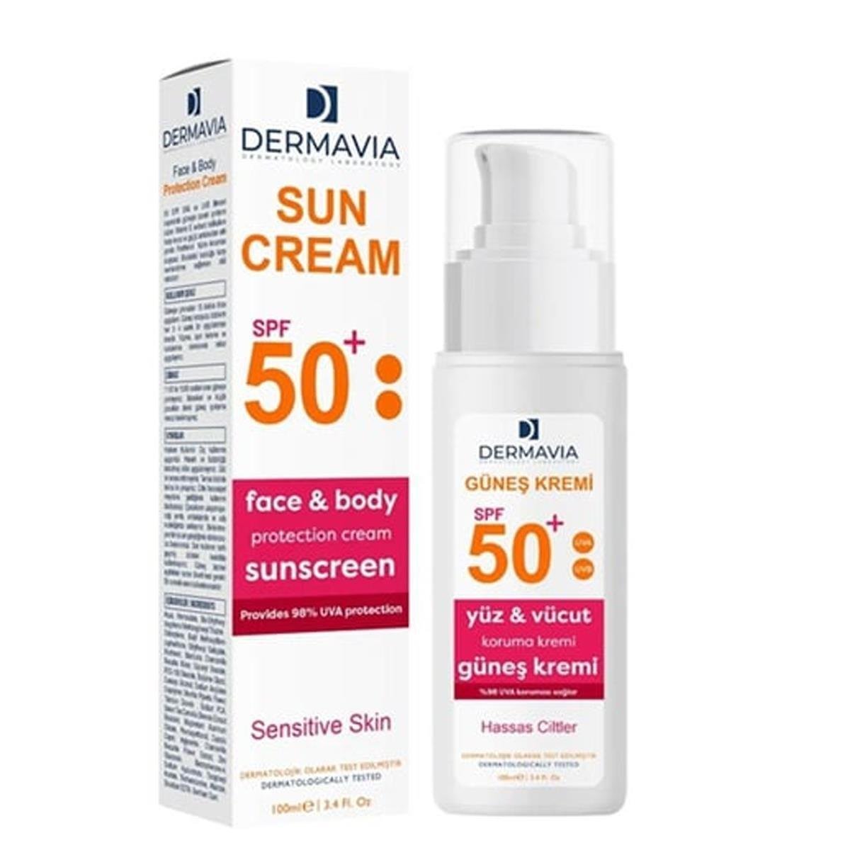 DERMAVIA SPF50+ GÜNEŞ KREMİ HASSAS CİLTLER 100ML