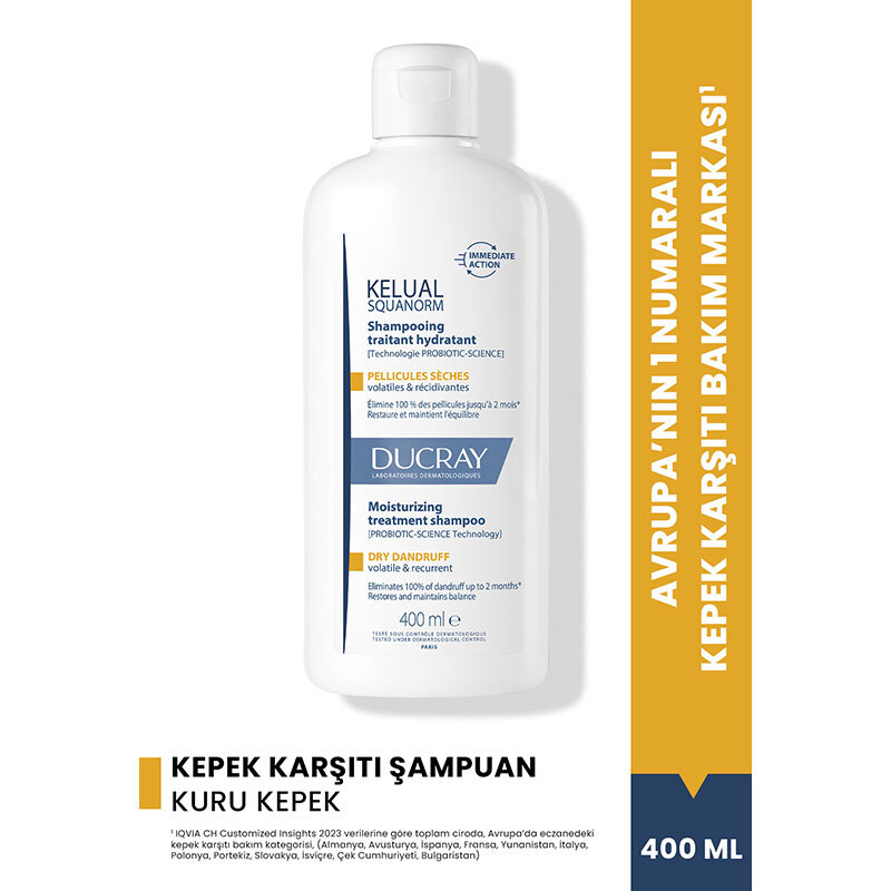 Ducray Kelual Squanorm Kuru Saçlar İçin Kepek Karşıtı Şampuan 400 ml