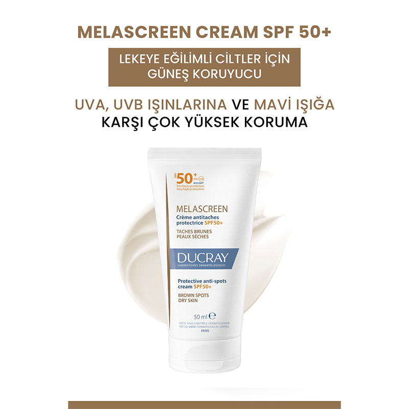 Ducray Melascreen Cream SPF50+ Lekeye Eğilimli Ciltler Güneş Koruyucu 50 ml