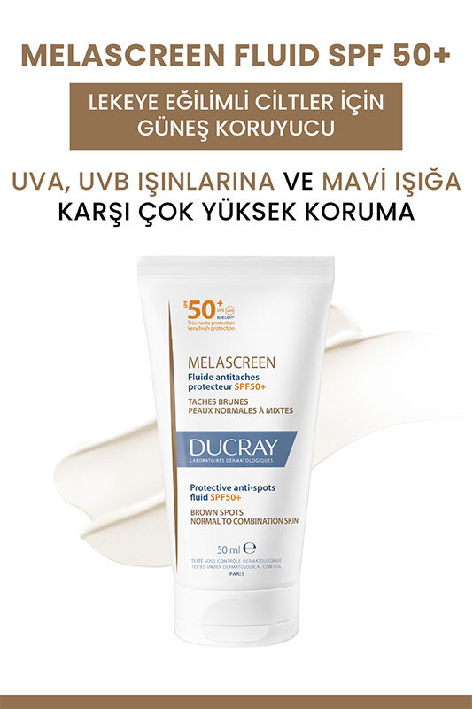 Ducray Melascreen Fluid SPF50+ Lekeye Eğilimli Ciltler İçin Güneş Koruyucu 50 ml