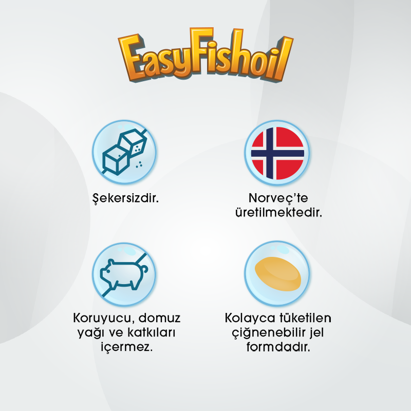 Easy Fish Oil Grow 30 Adet Çiğnenebilir Jel Form