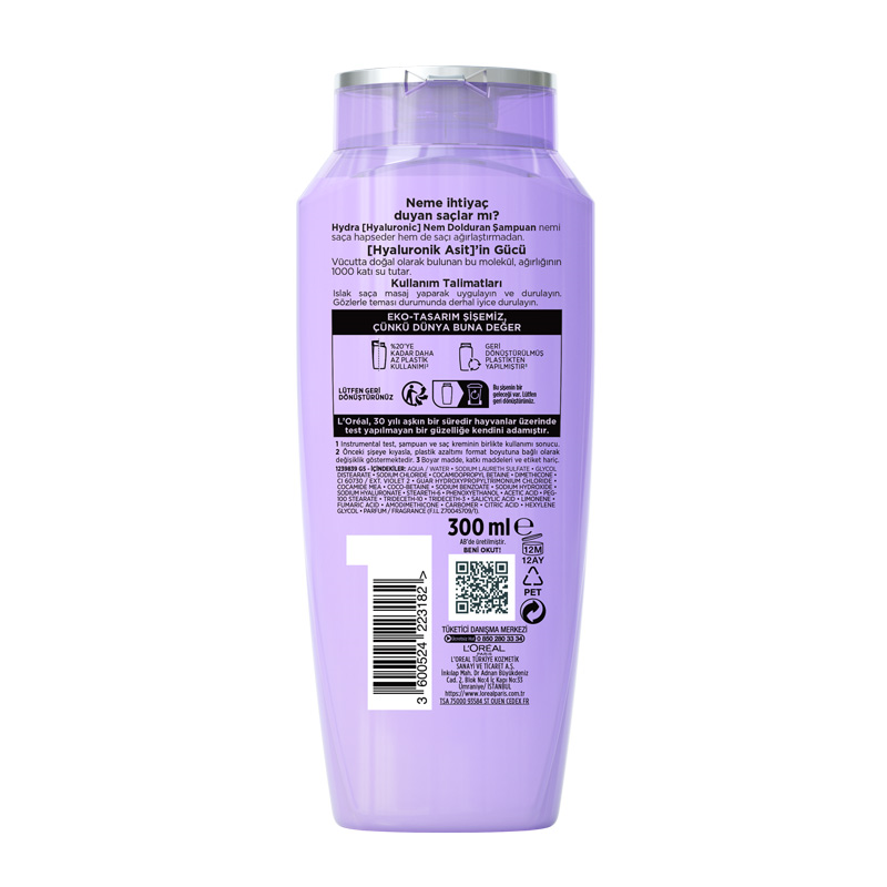 Elseve Hydra Hyaluronic Nem Dolduran Şampuan 300 ml