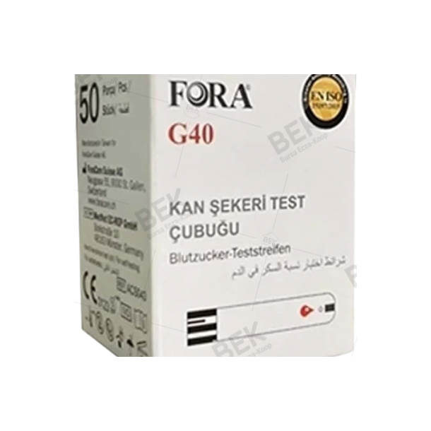 FORA G40 KAN ŞEKERİ TEST ÇUBUĞU 50 ADET