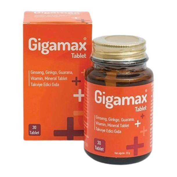 GIGAMAX 33GR 30 TABLET GINSENG GINKO GUARANA VİTAMİN MİNERAL
