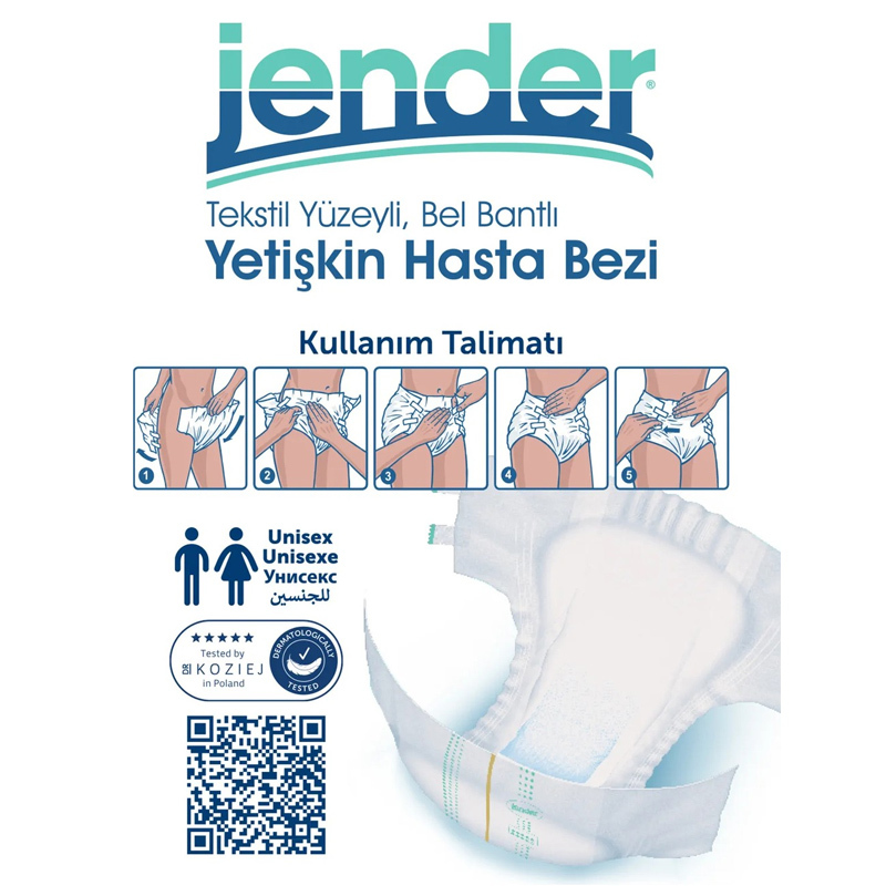 Jender Bel Bantlı Yetişkin Hasta Bezi Large 30 Adet
